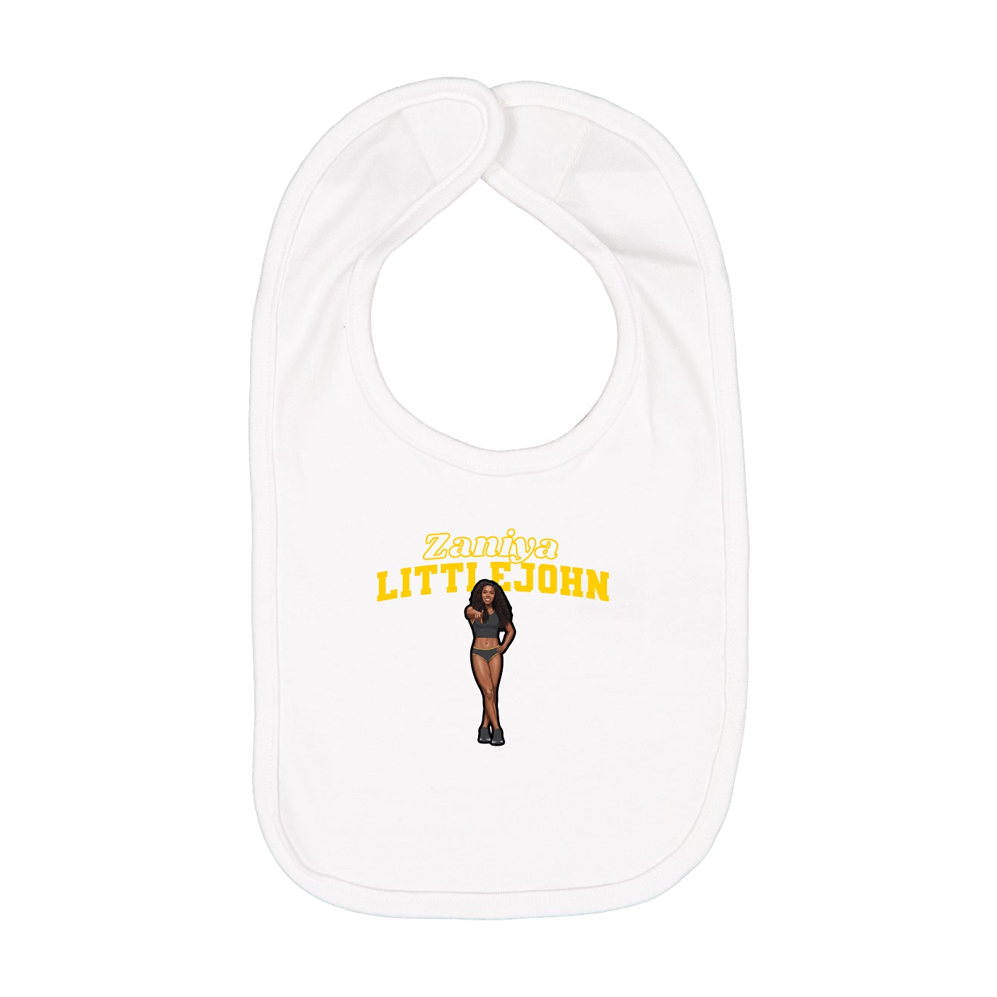 Infant Bib — Name Arch in White