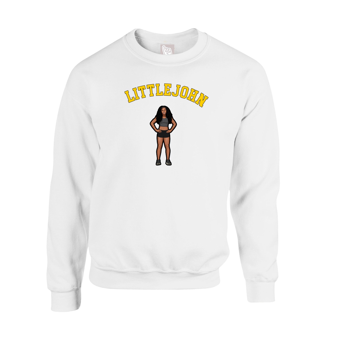 Fleece Crew — Shirsey Arch in White