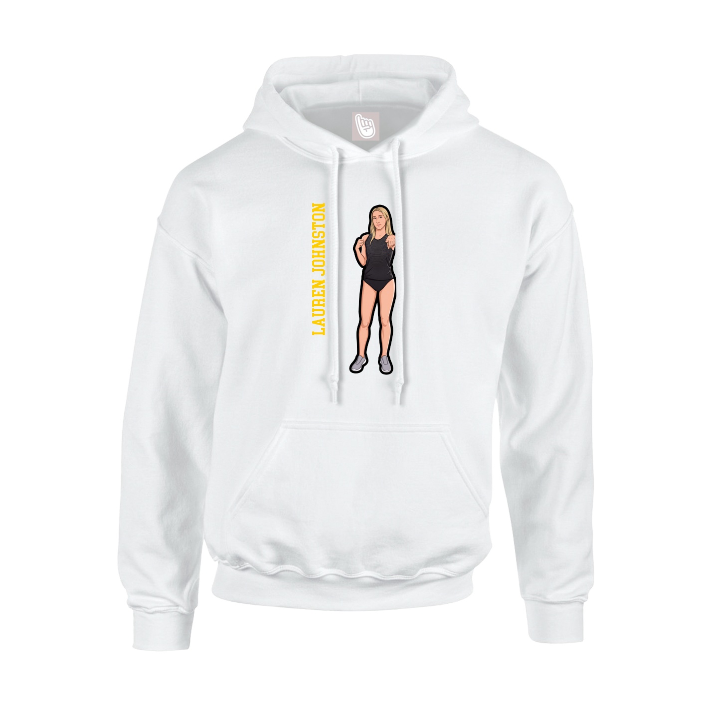 Hoodie — Name Vertical in White