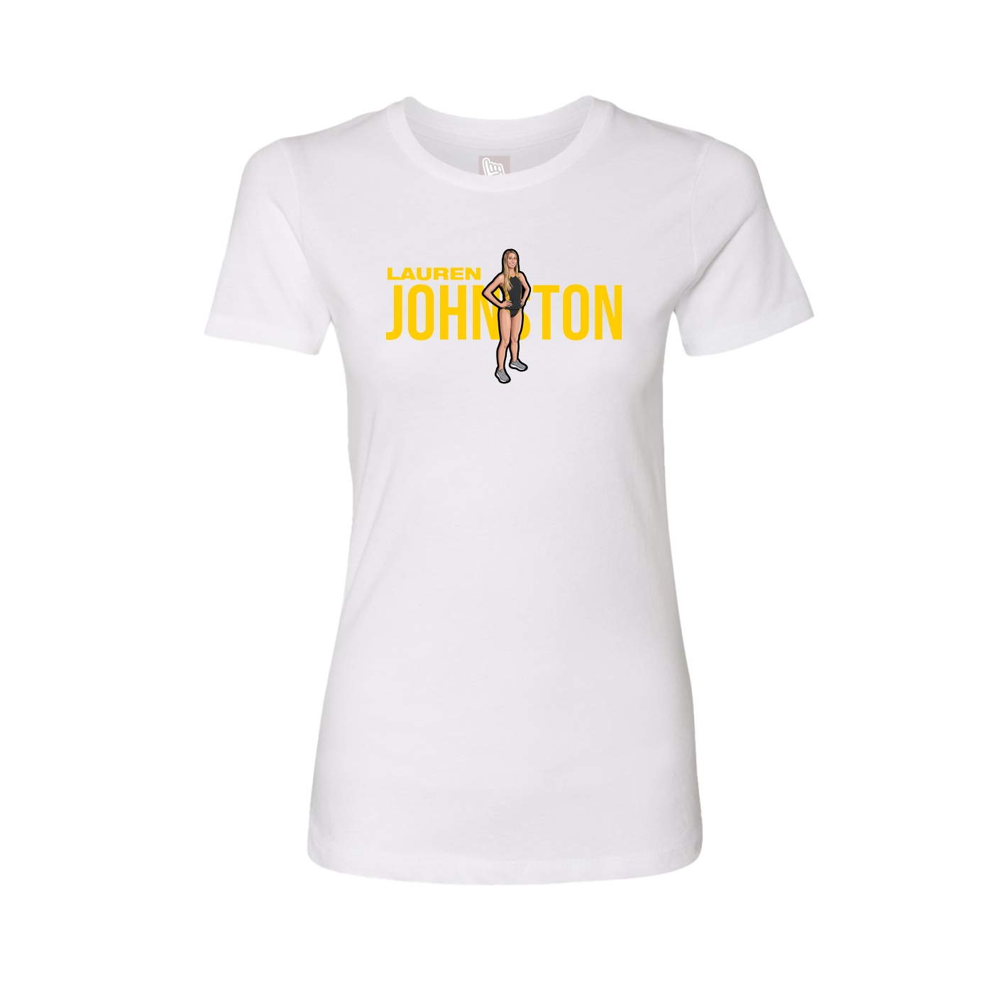 Fitted Women's Tee — Player Name in White
