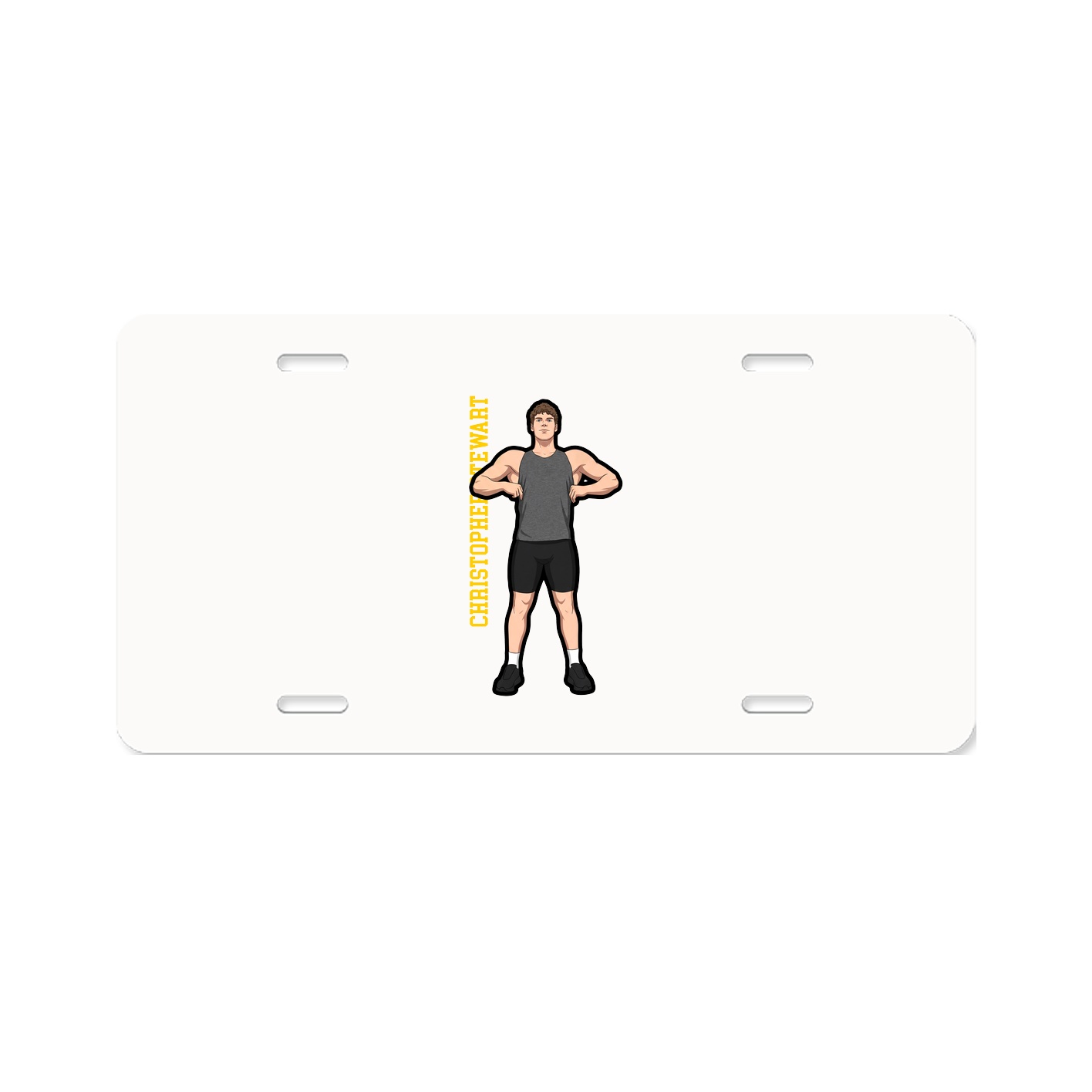 License Plate — Name Vertical in Classic