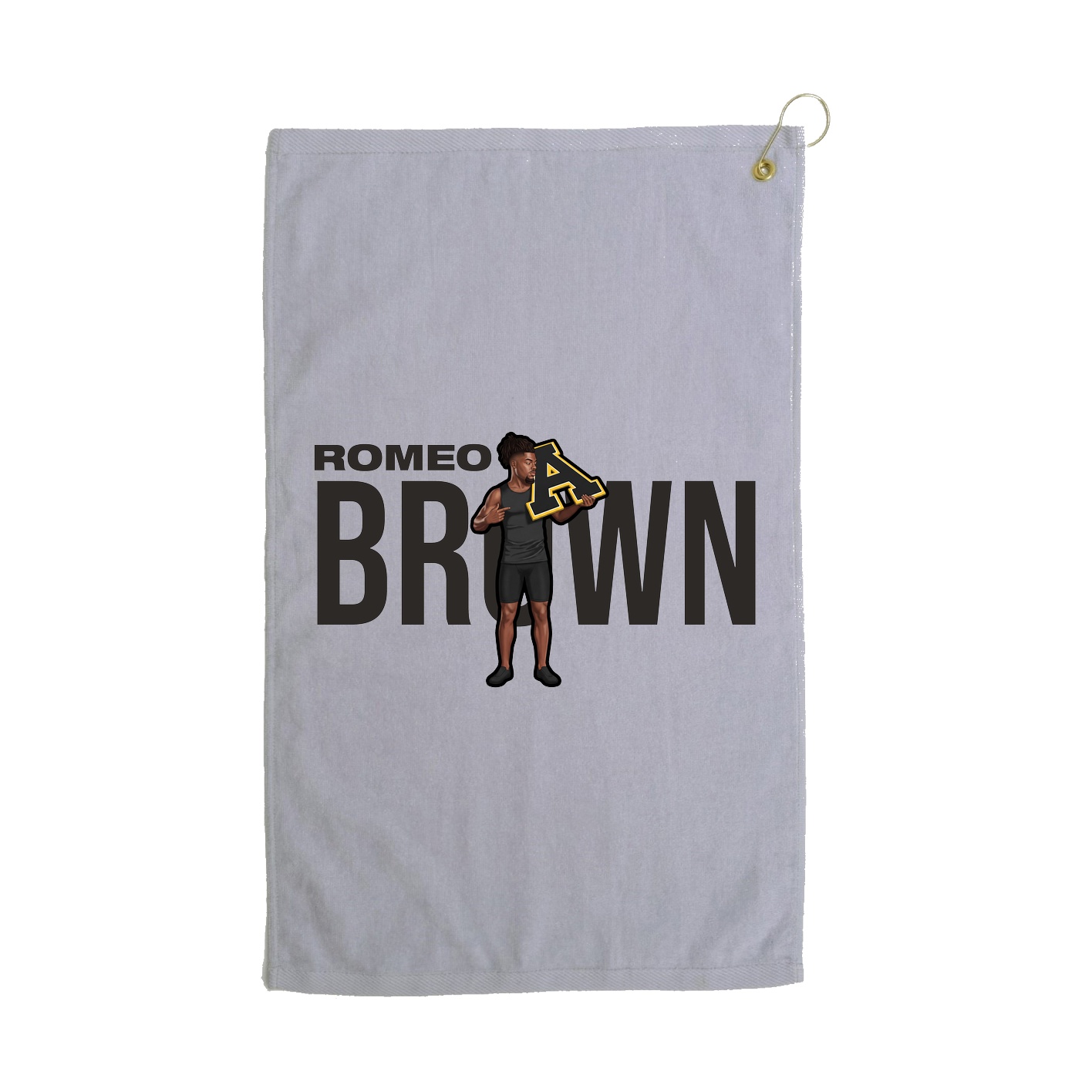 Golf Towel — Player Name in Grey