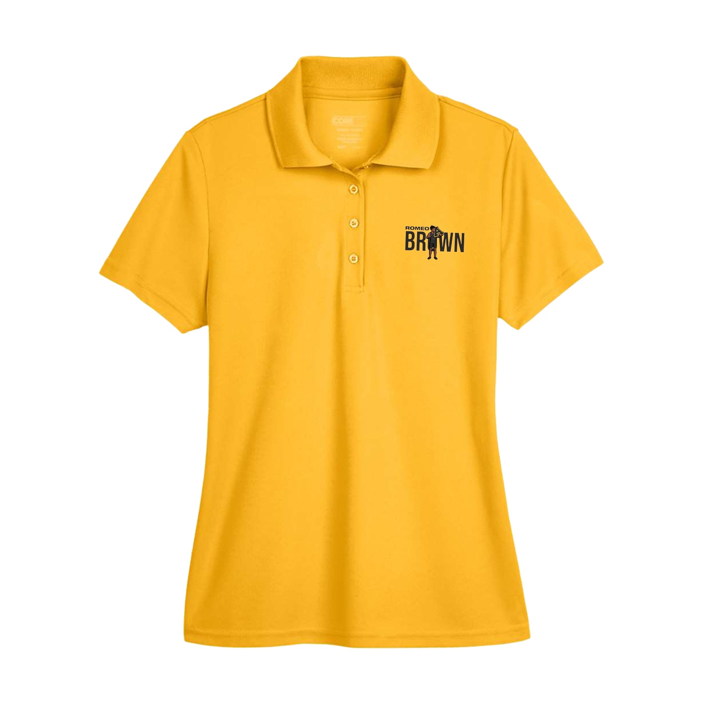 Womens Performance Polo — Player Name in Gold