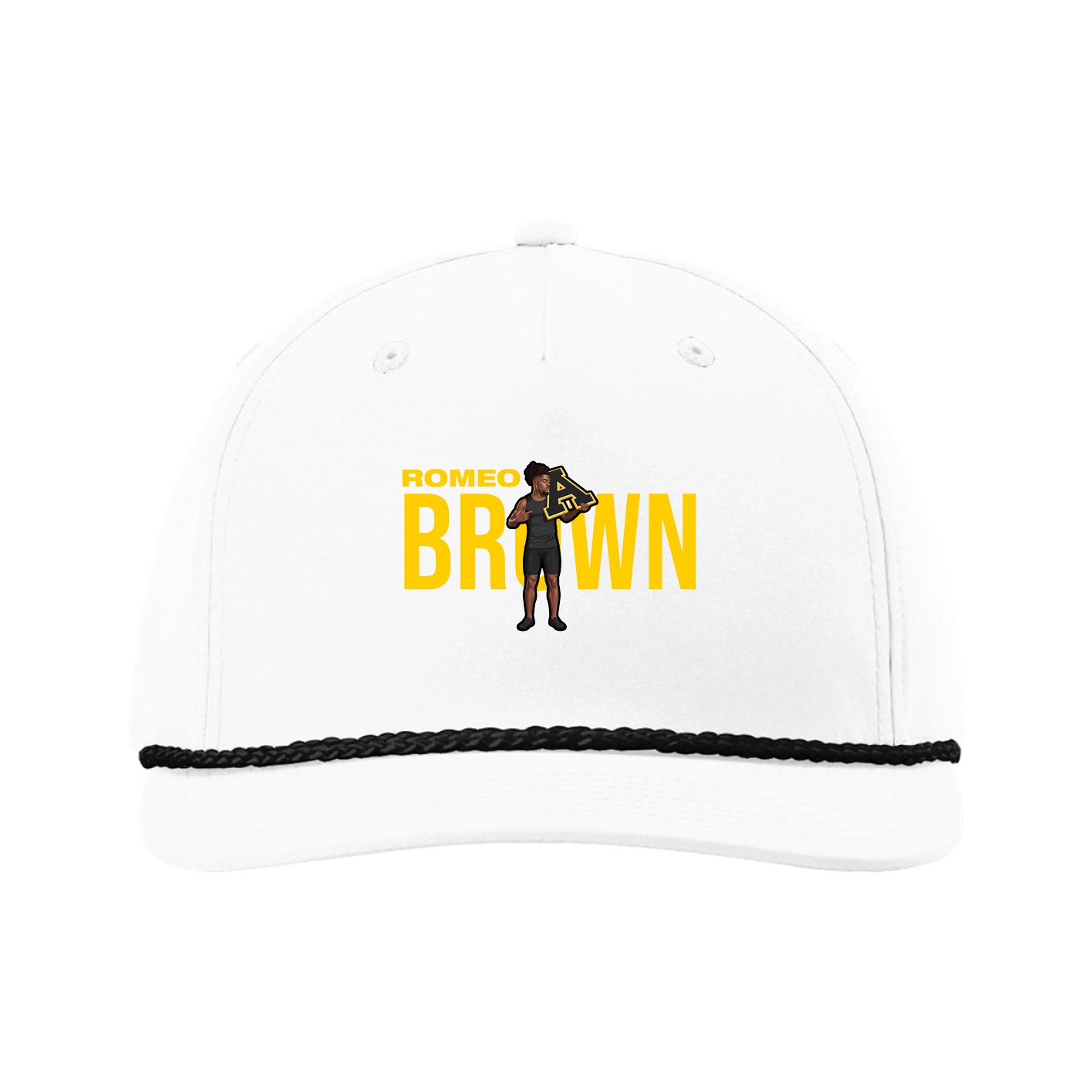 Five-Panel Classic Rope Cap — Player Name in White