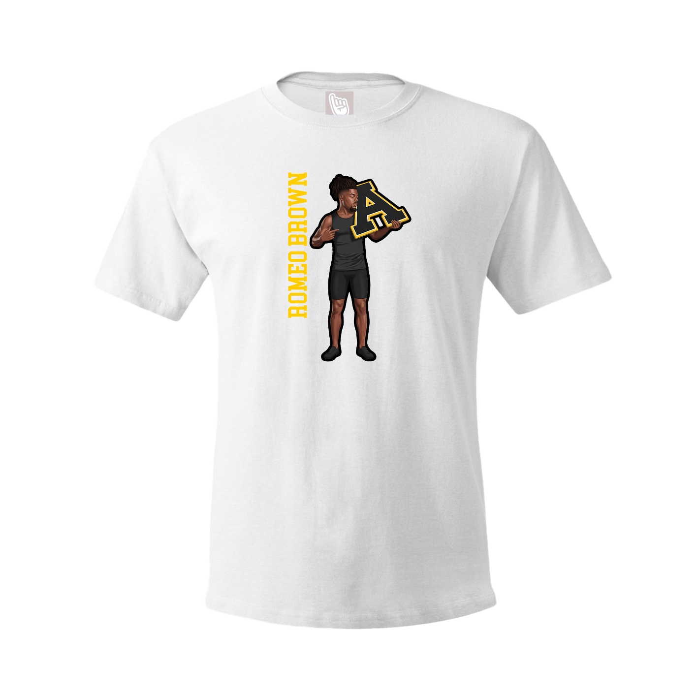 Tee — Name Vertical in White