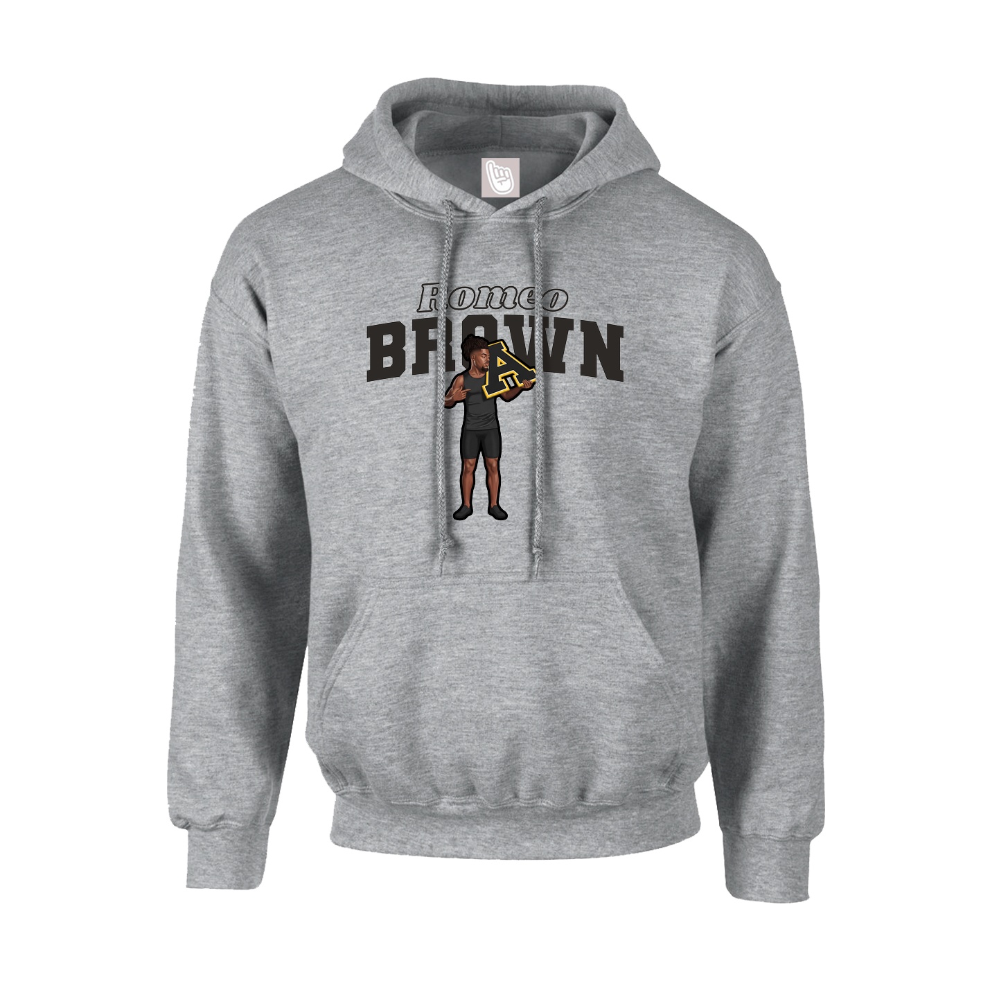 Hoodie — Name Arch in Grey