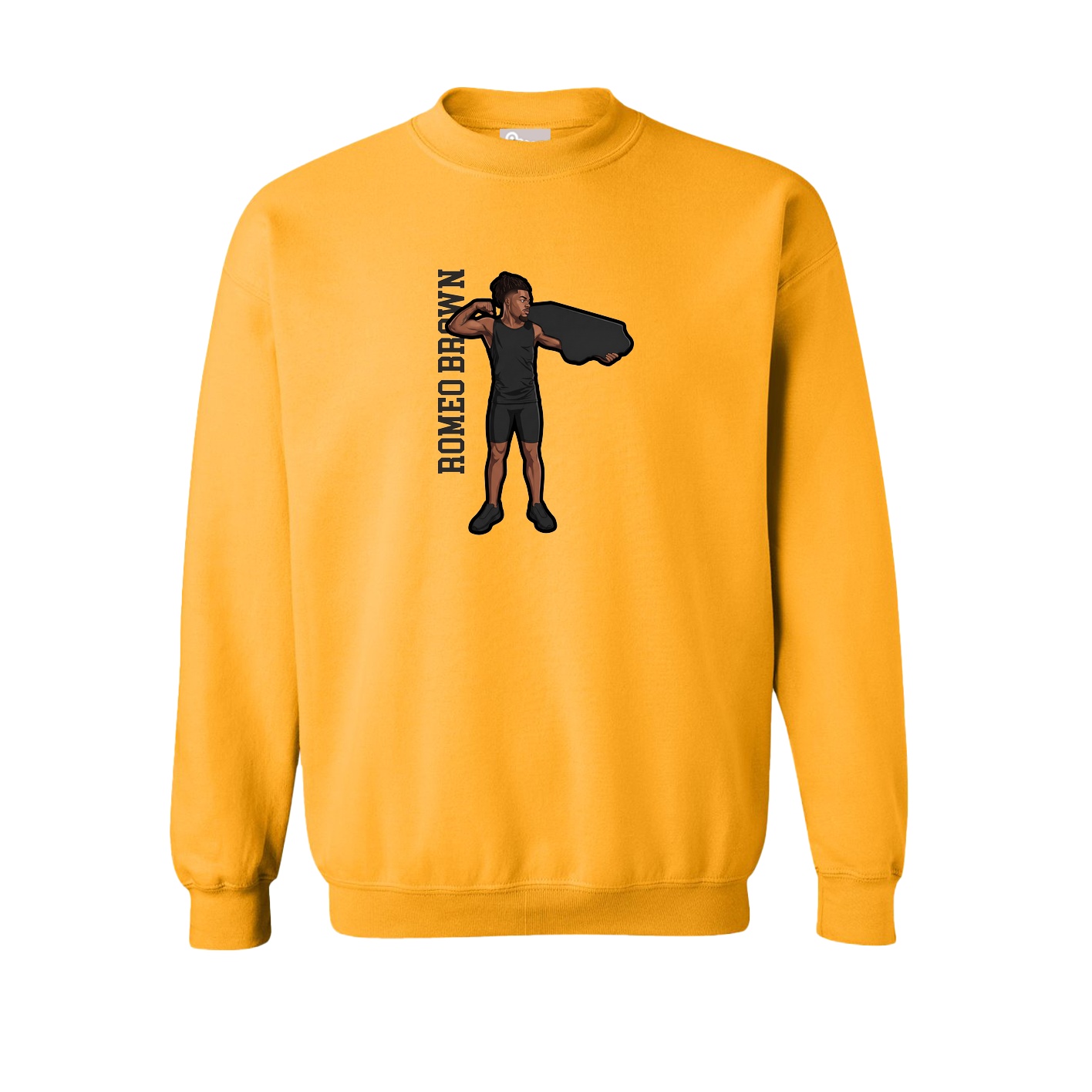 Fleece Crew — Name Vertical in Gold