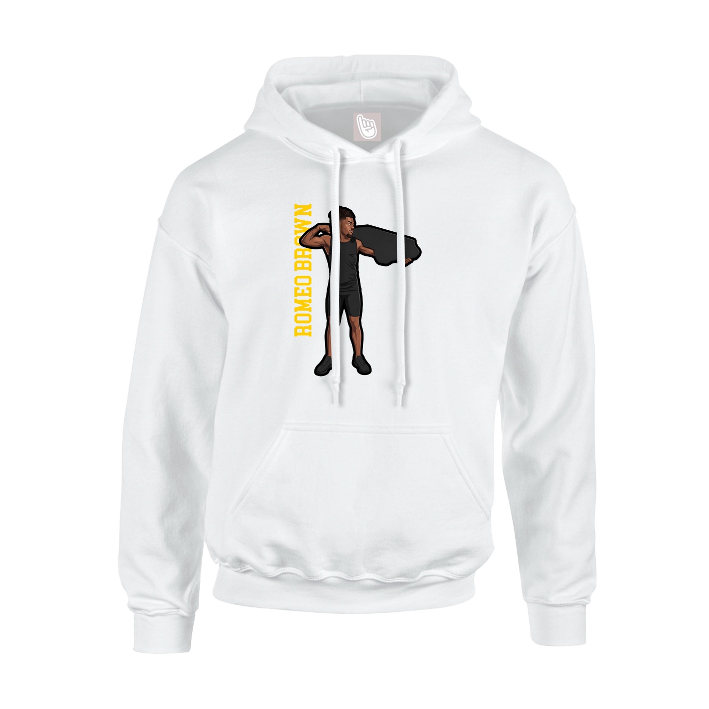 Youth Hoodie — Name Vertical in White