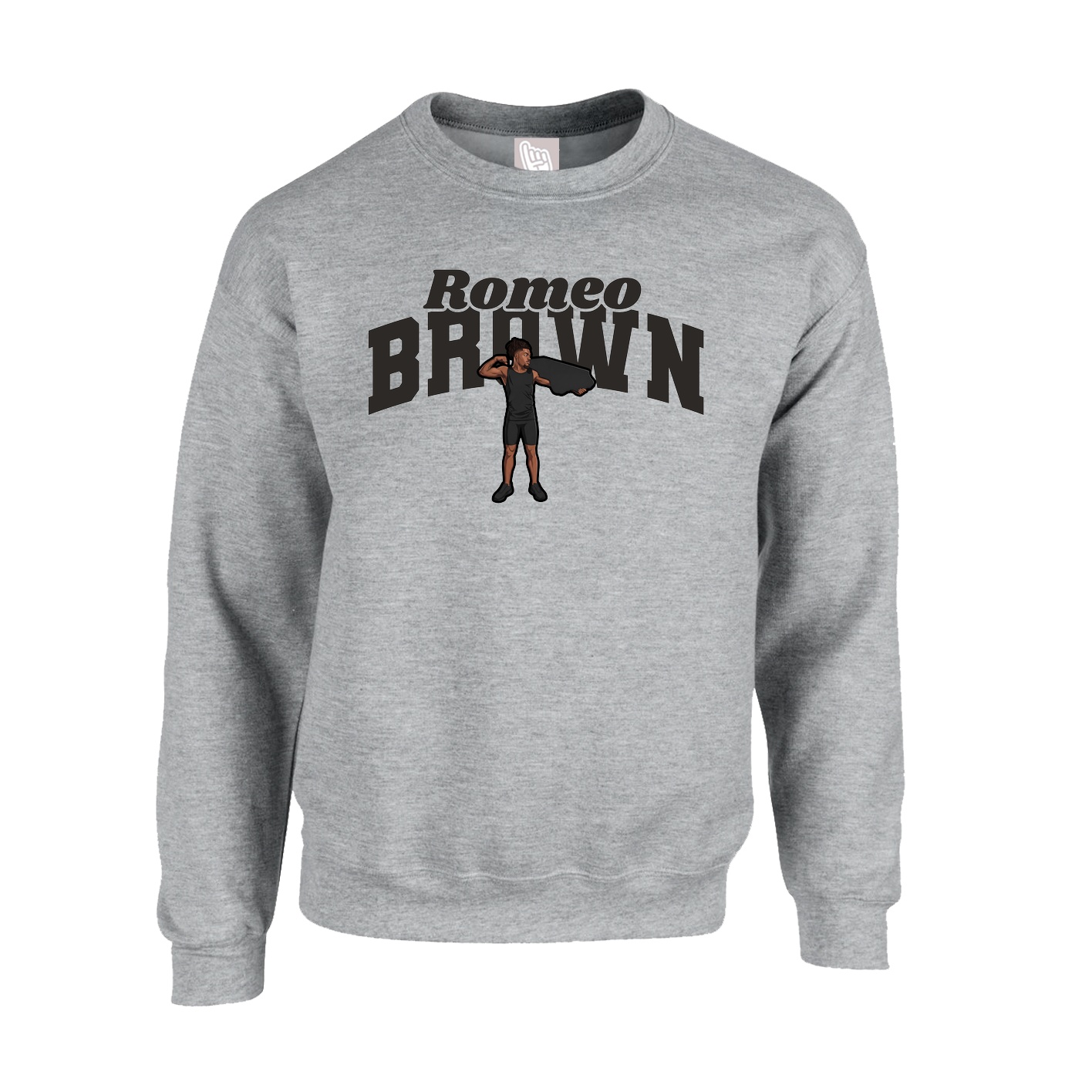 Fleece Crew — Signature Arch in Grey