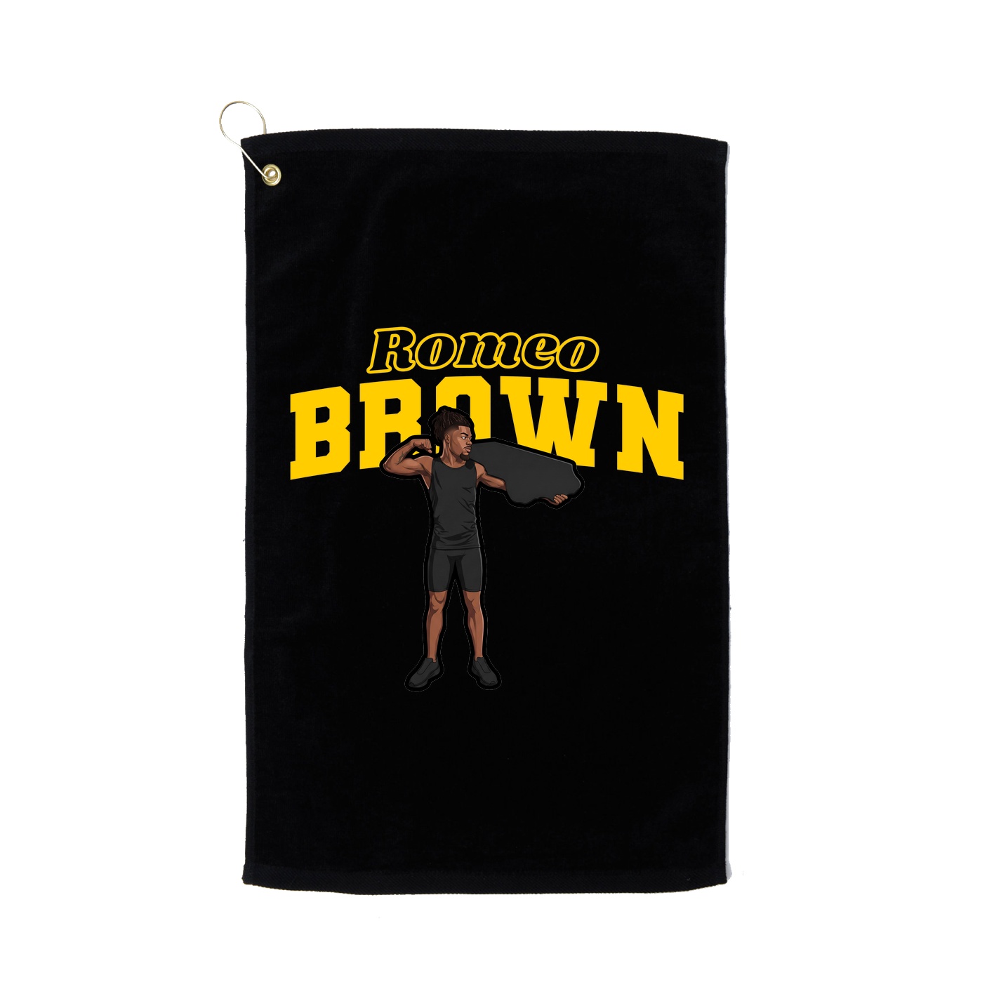Golf Towel — Name Arch in Black