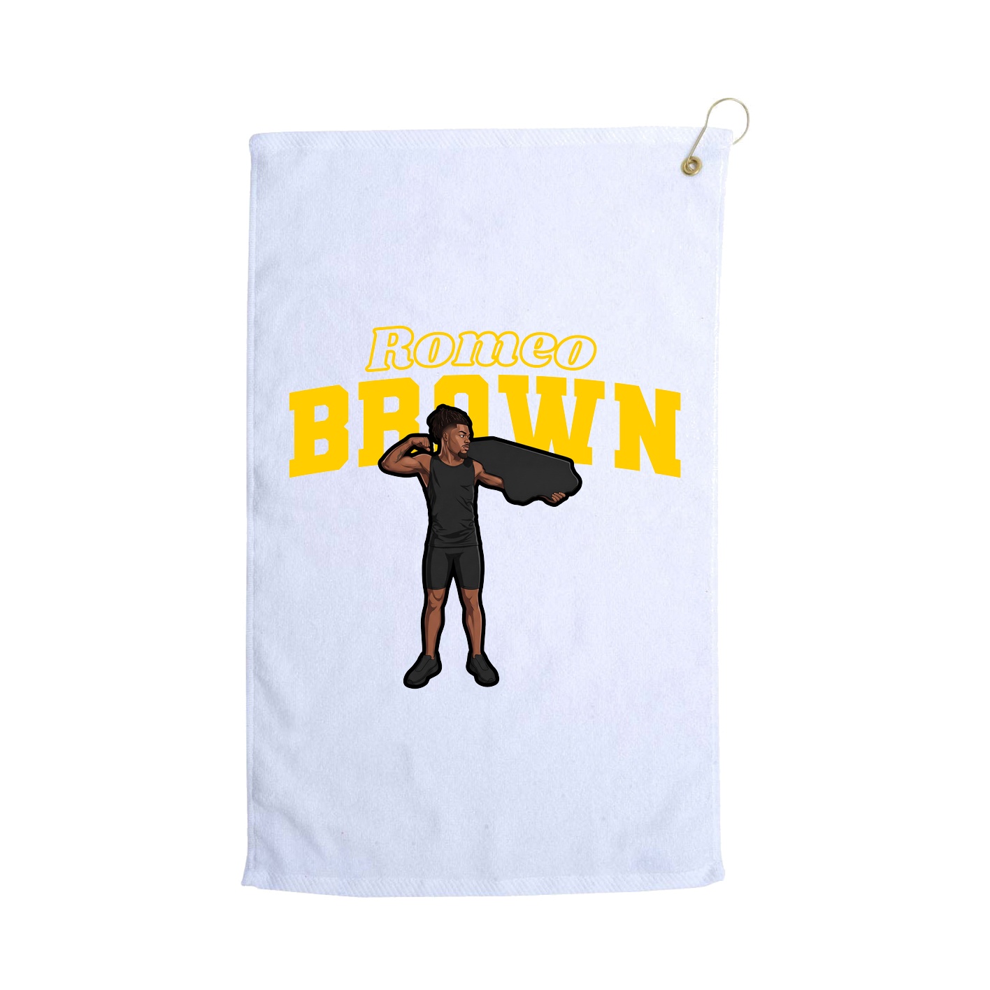 Golf Towel — Name Arch in White
