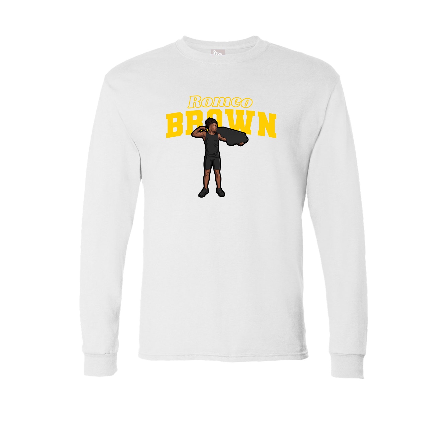 Long Sleeve Tee — Name Arch in White