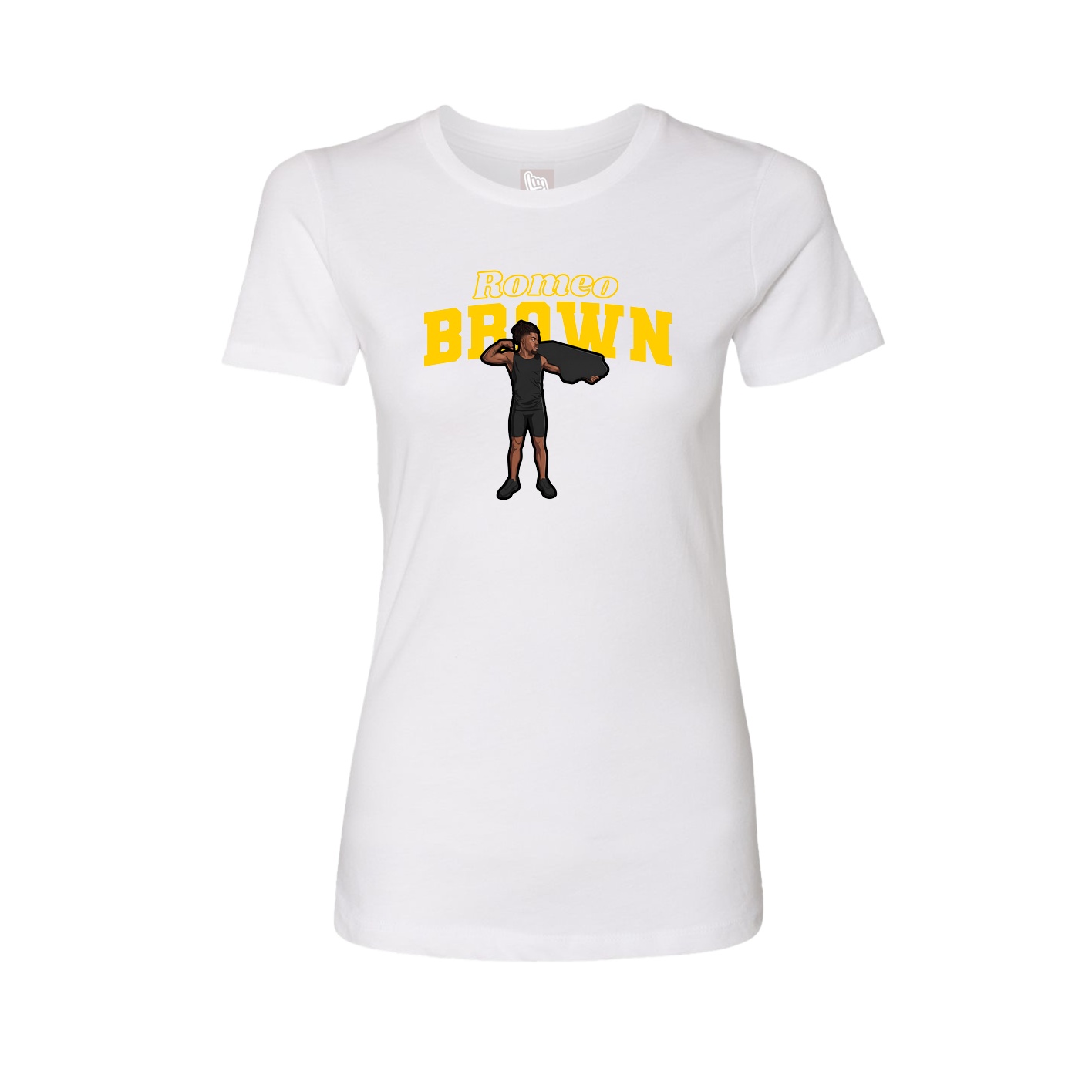 Womens Tee — Name Arch in White