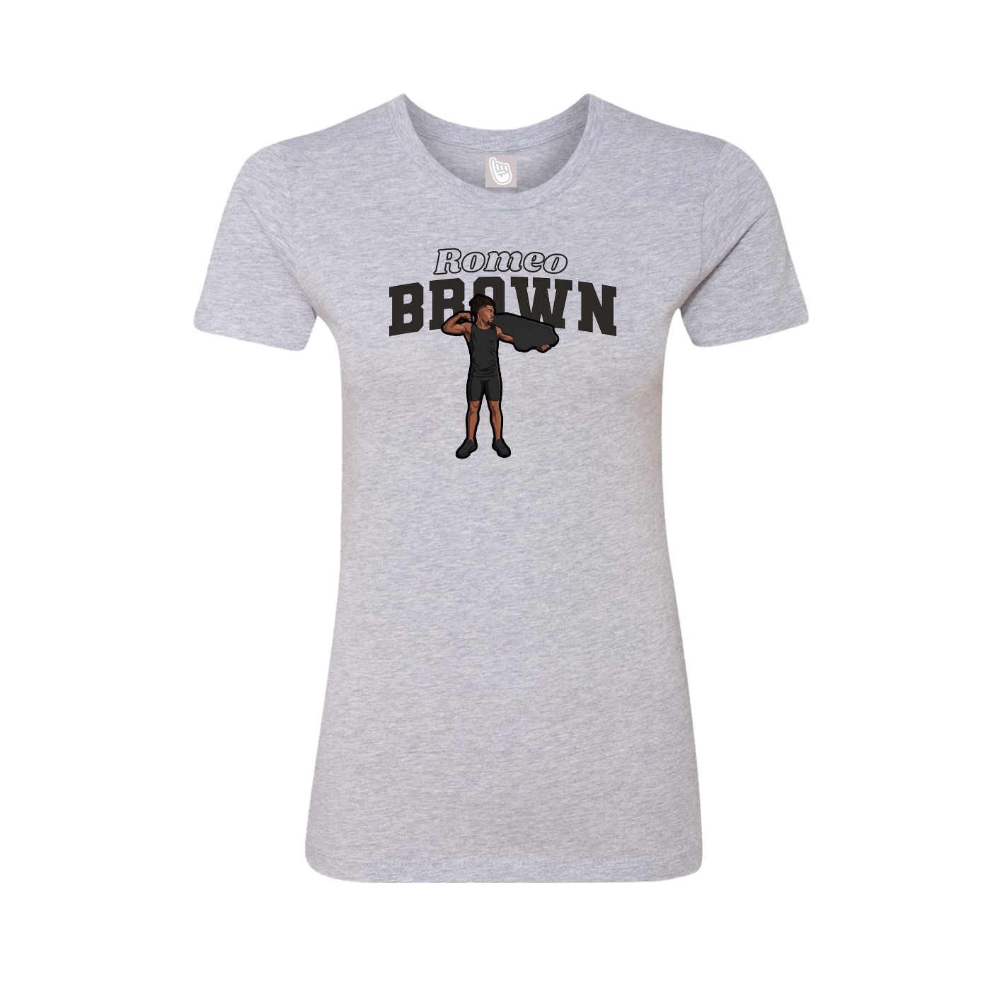 Womens Tee — Name Arch in Grey