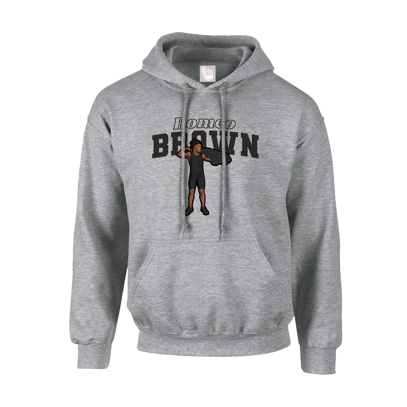 Hoodie — Name Arch in Grey