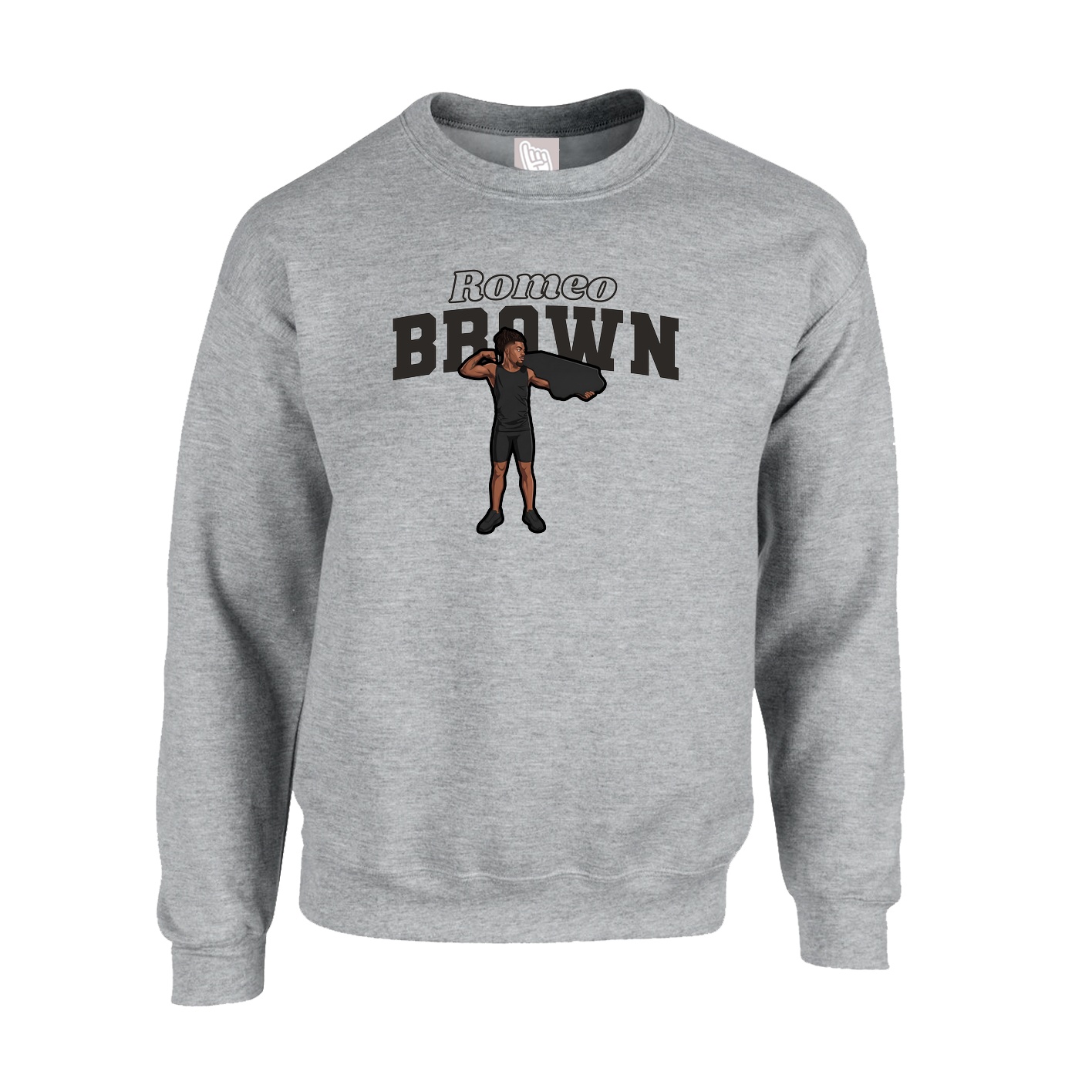 Fleece Crew — Name Arch in Grey