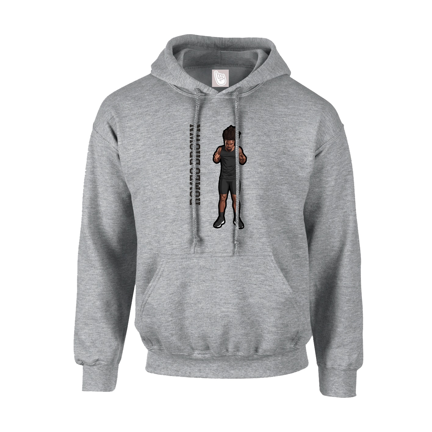Hoodie — Name Vertical in Grey