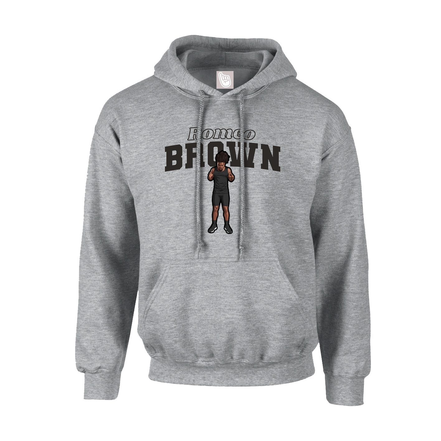 Youth Hoodie — Name Arch in Grey