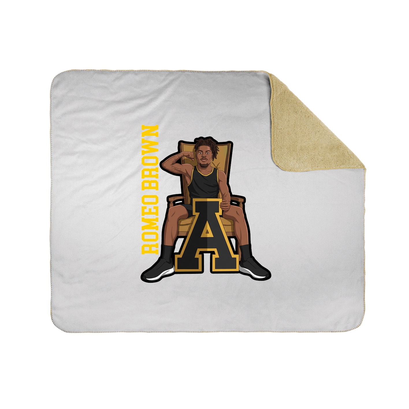 Throw Blanket — Name Vertical in White
