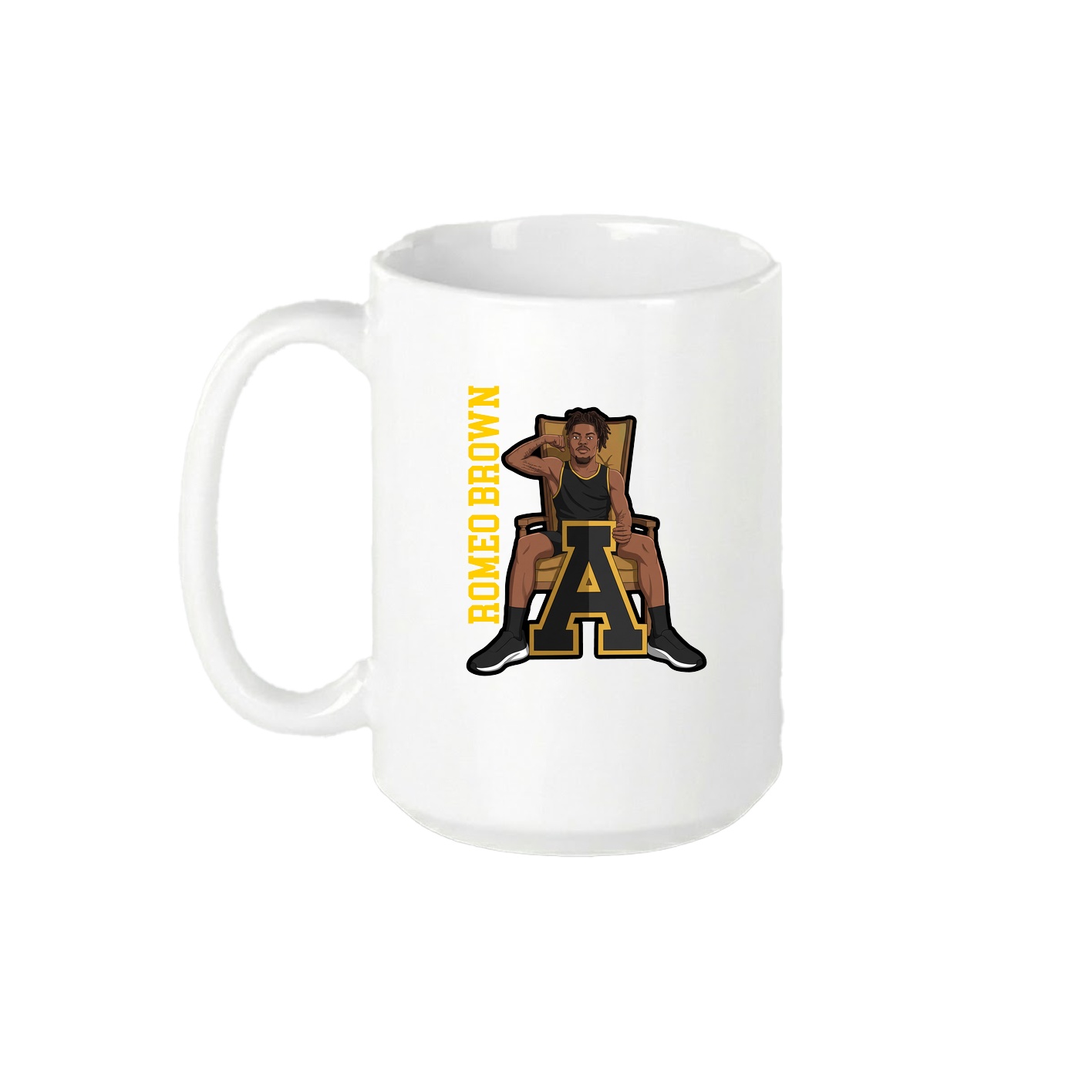 15oz Coffee Mug — Name Vertical in White