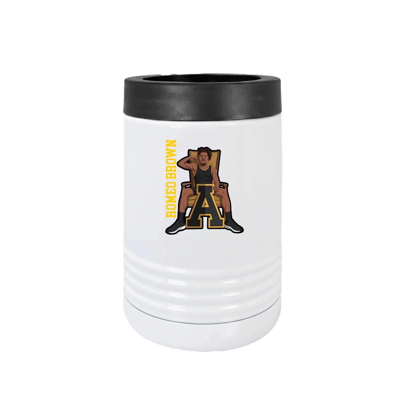 Beverage Holder — Name Vertical in White