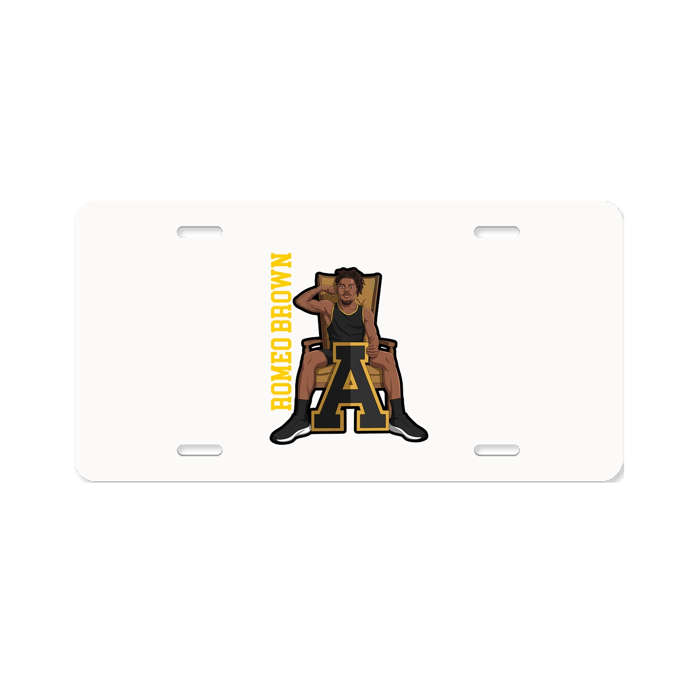 License Plate — Name Vertical in Classic