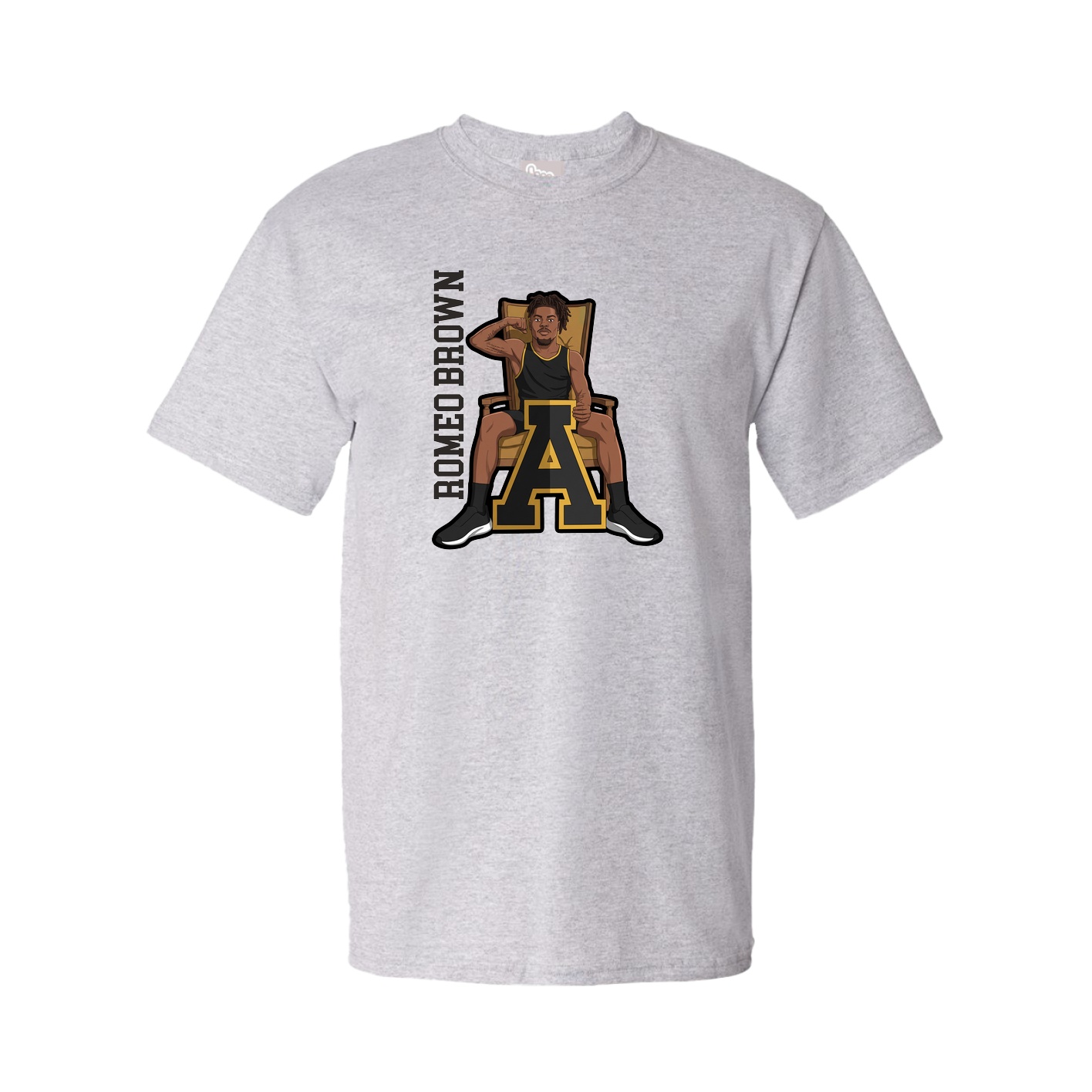 Tee — Name Vertical in Grey
