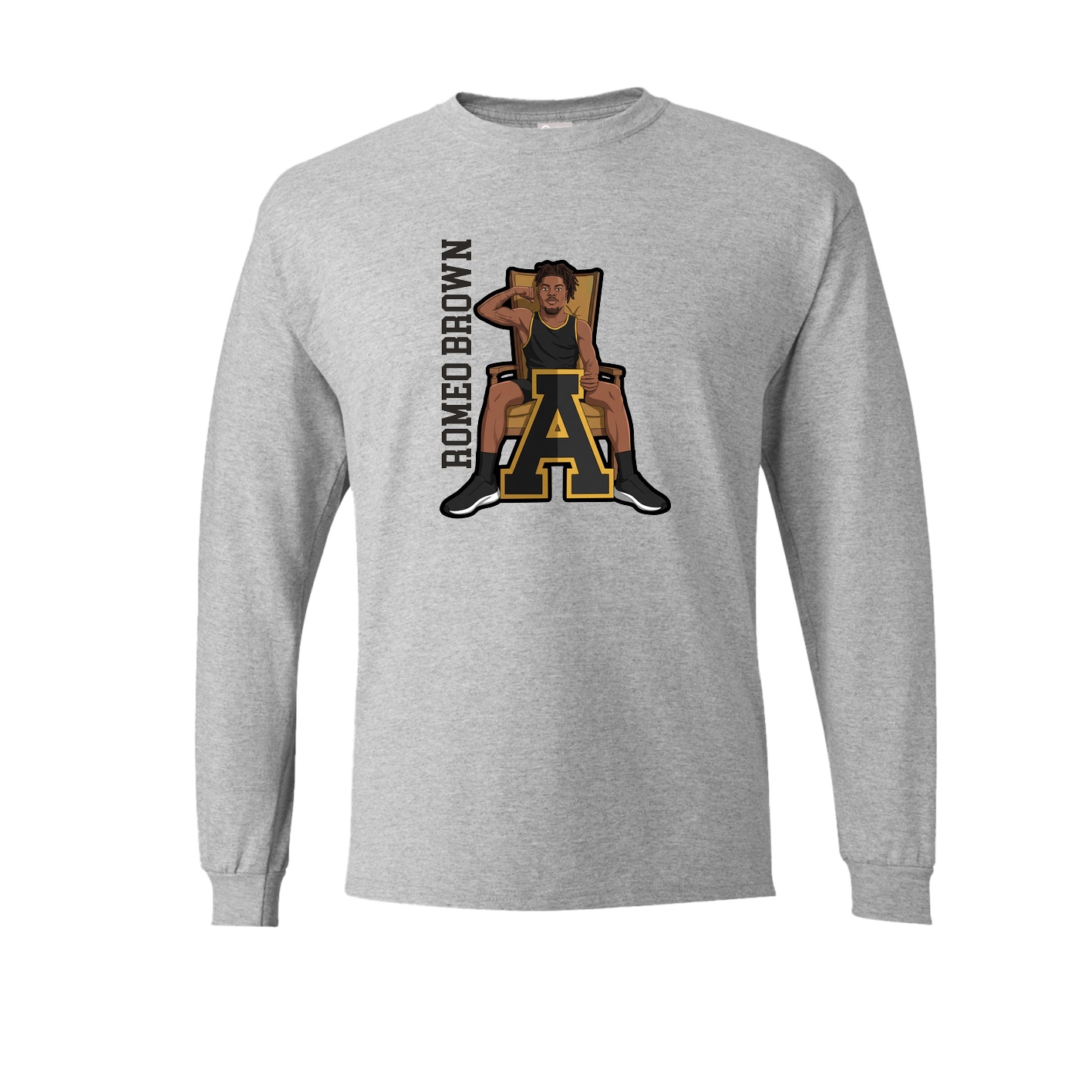 Long Sleeve Tee — Name Vertical in Grey