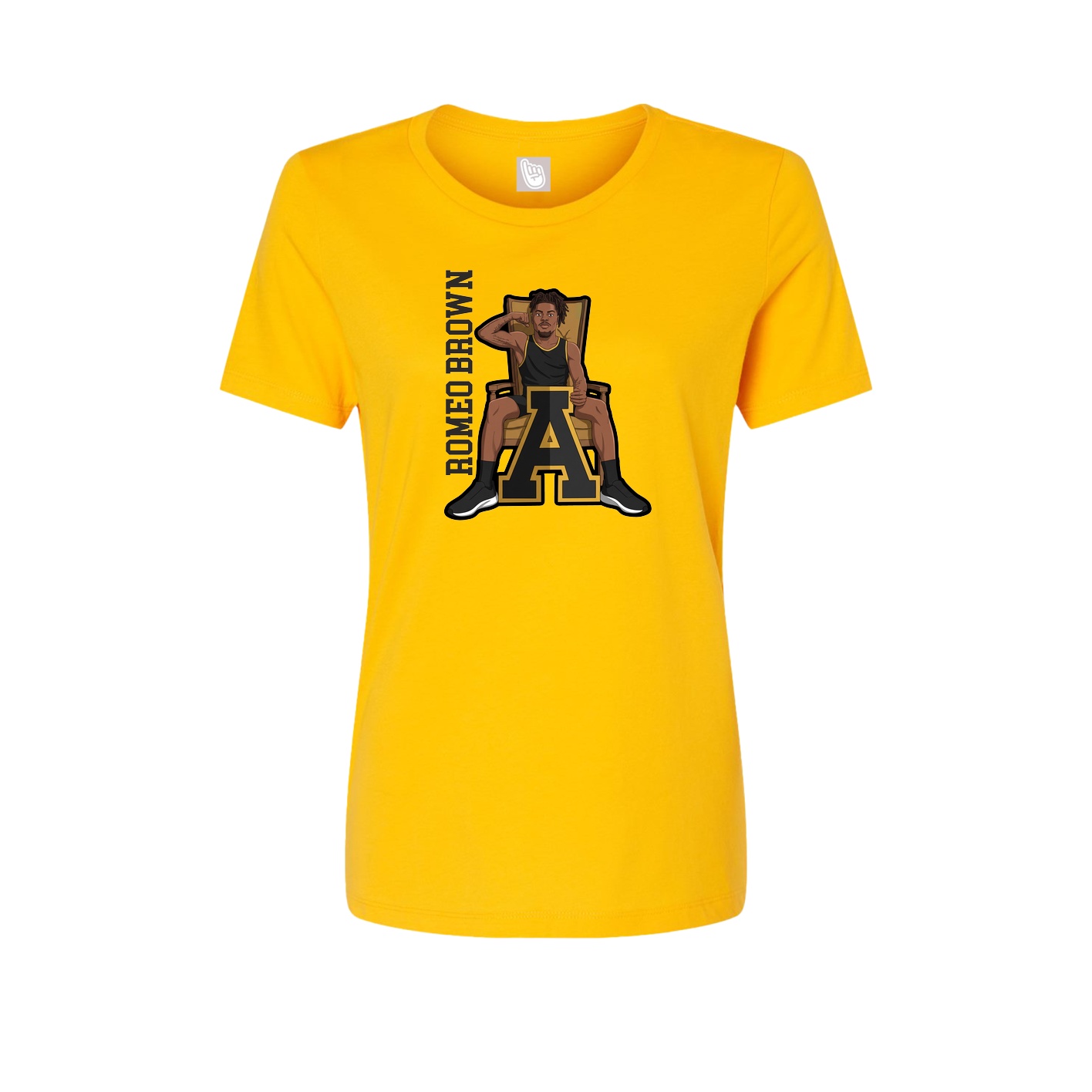 Womens Tee — Name Vertical in Gold