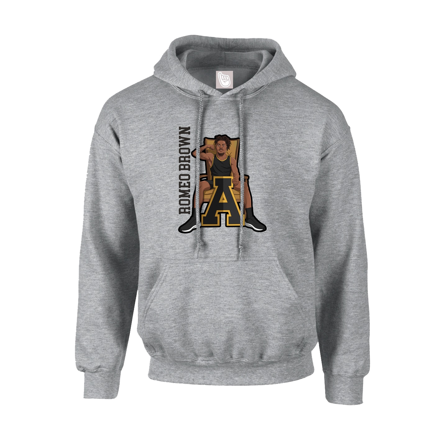 Hoodie — Name Vertical in Grey