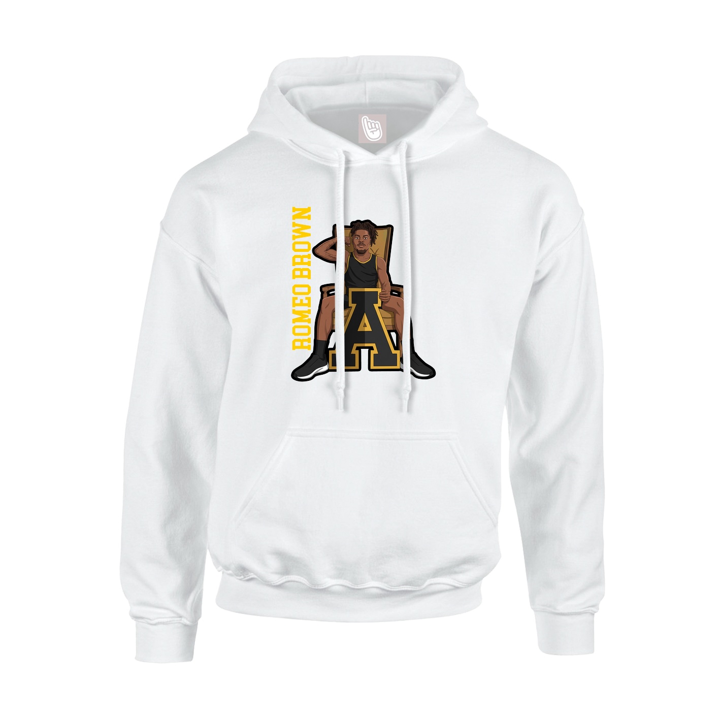 Youth Hoodie — Name Vertical in White