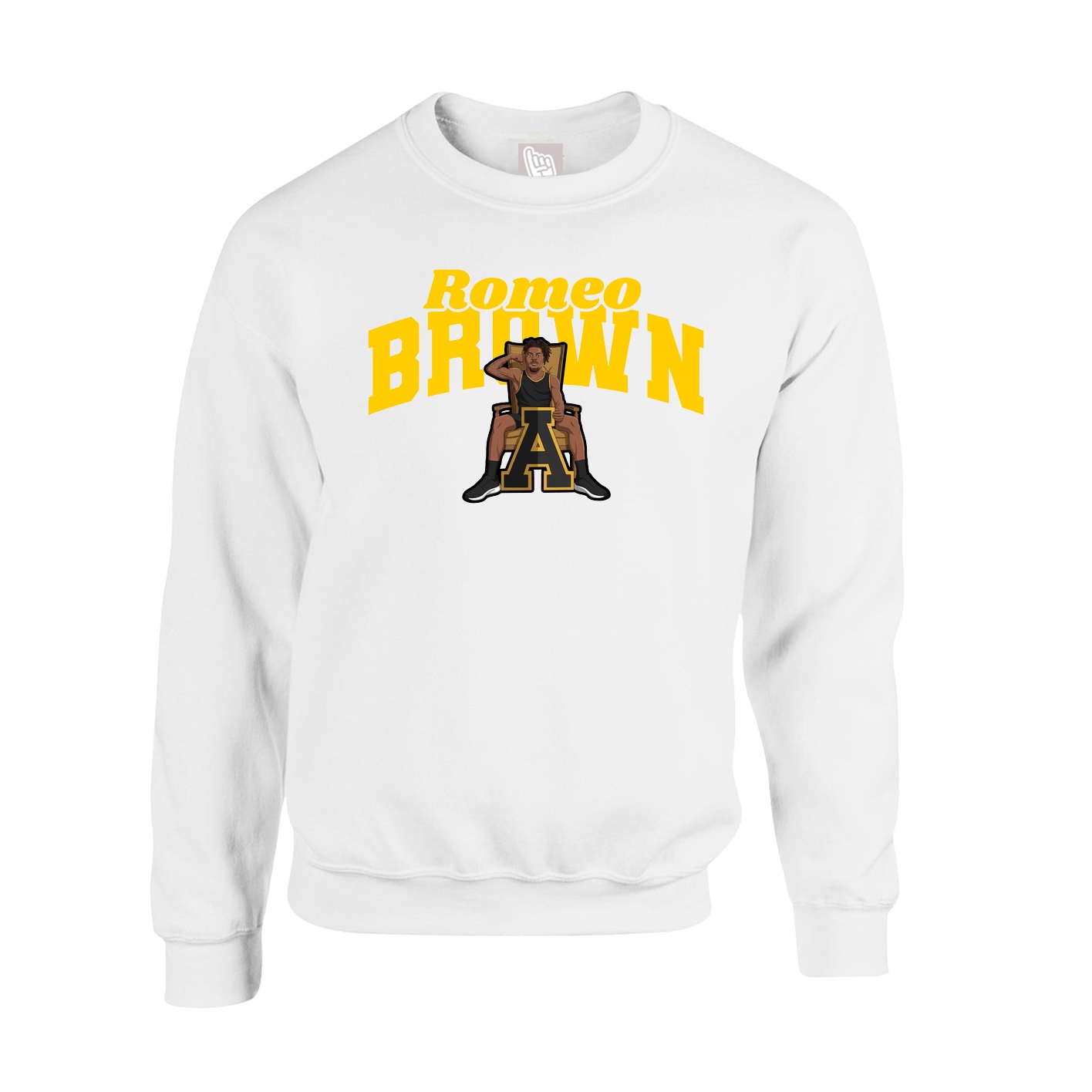 Fleece Crew — Signature Arch in White