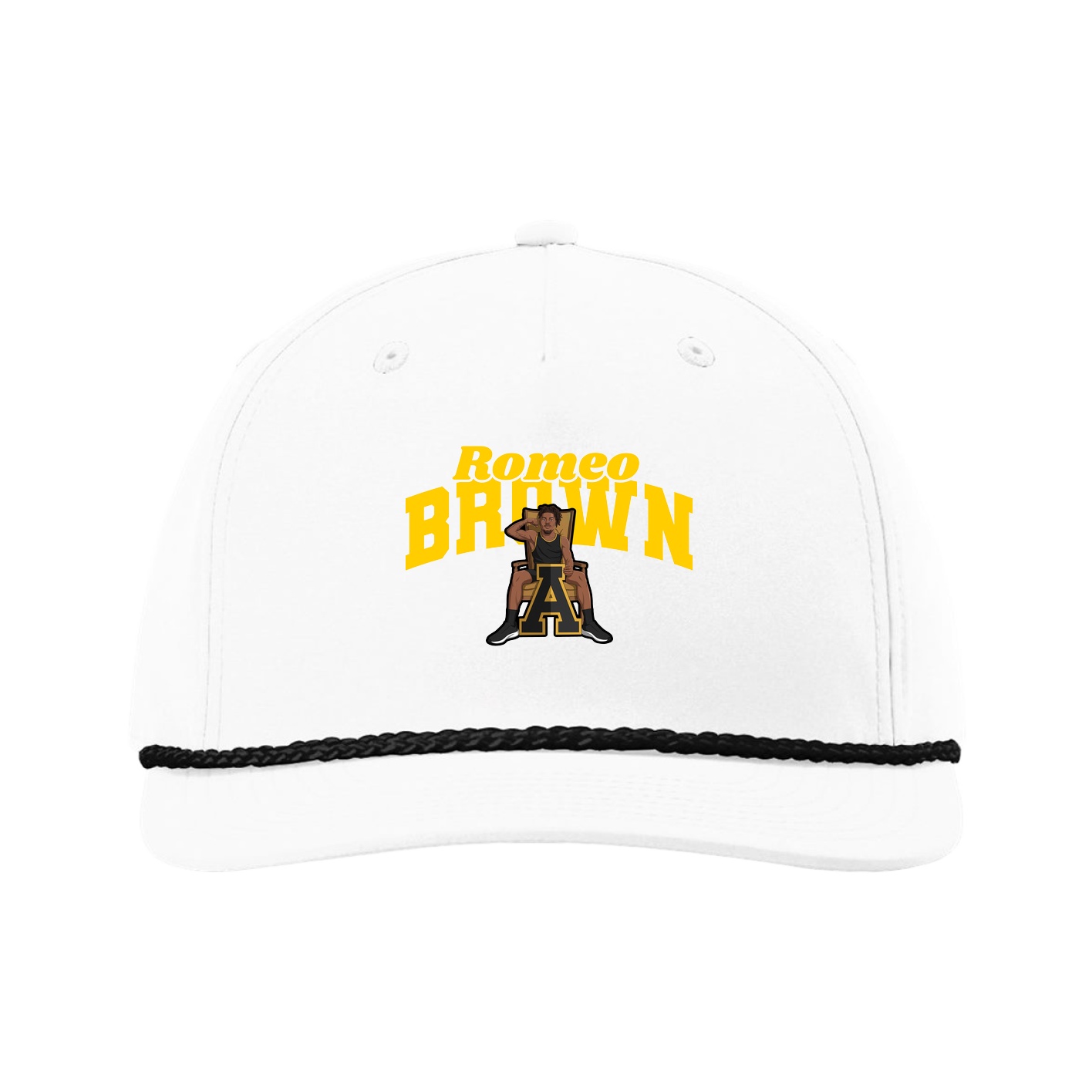 Five-Panel Classic Rope Cap — Signature Arch in White