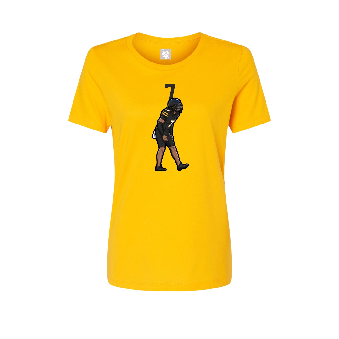 Fitted Women's Tee — Number Top in Gold