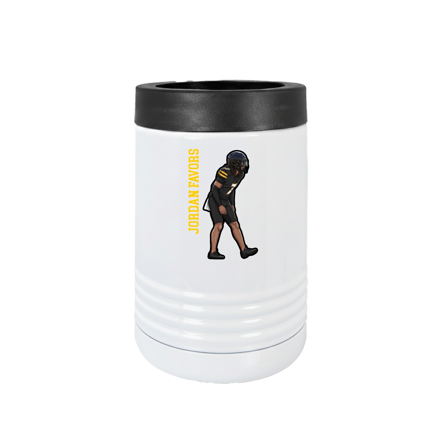 Beverage Holder — Name Vertical in White