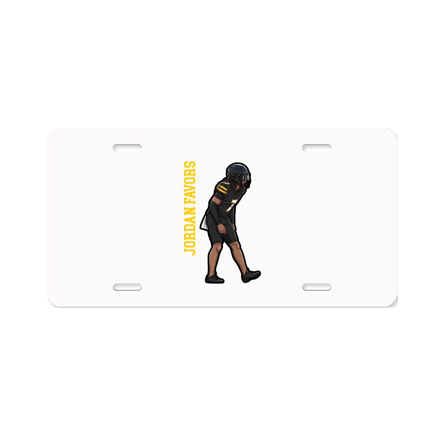 License Plate — Name Vertical in Classic