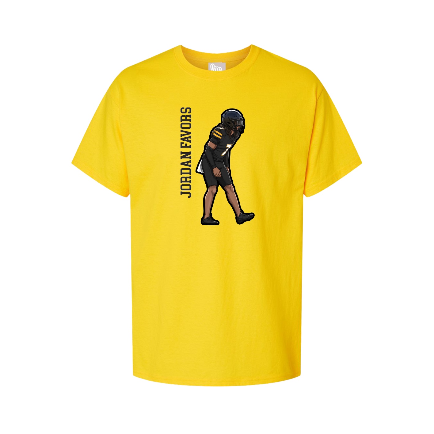 Youth Tee — Name Vertical in Gold