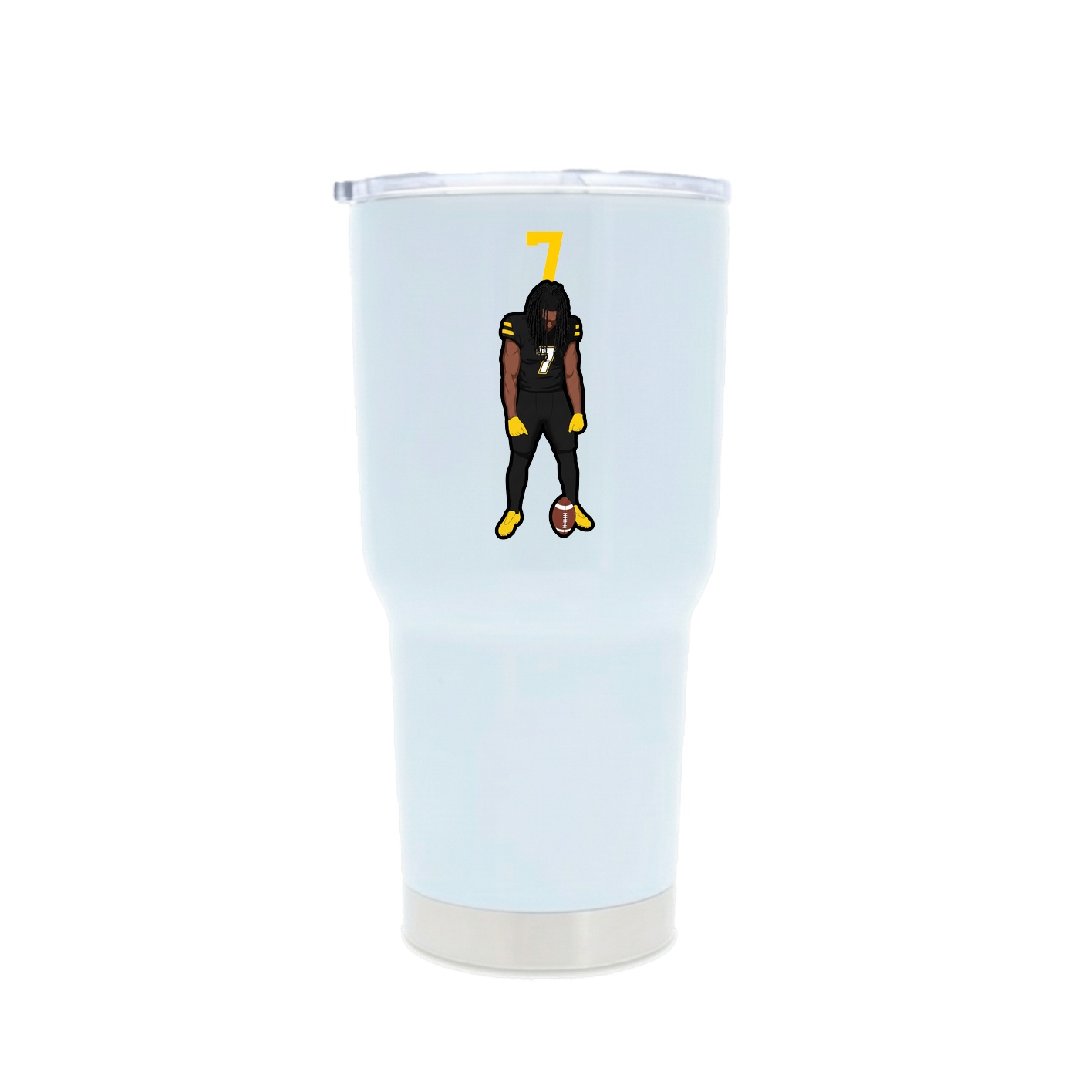 30oz Stainless Steel Tumbler — Number Top in White