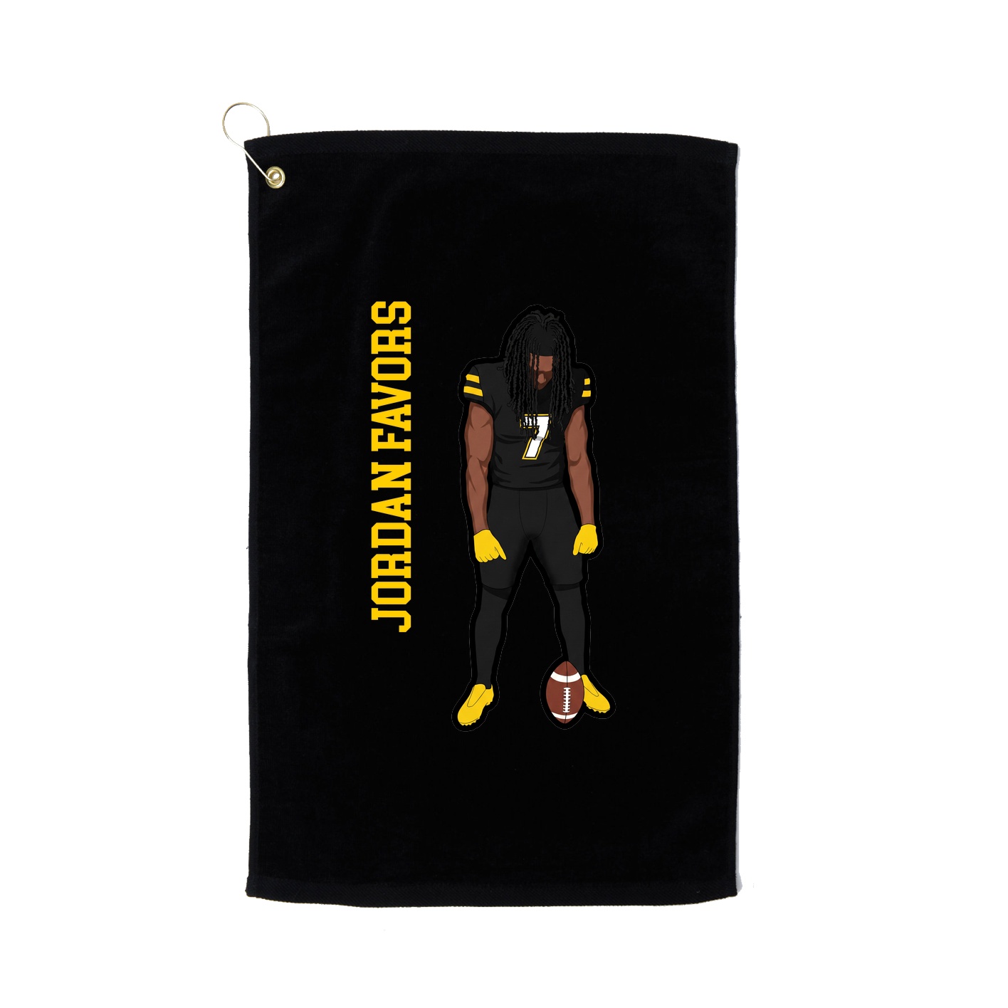 Golf Towel — Name Vertical in Black