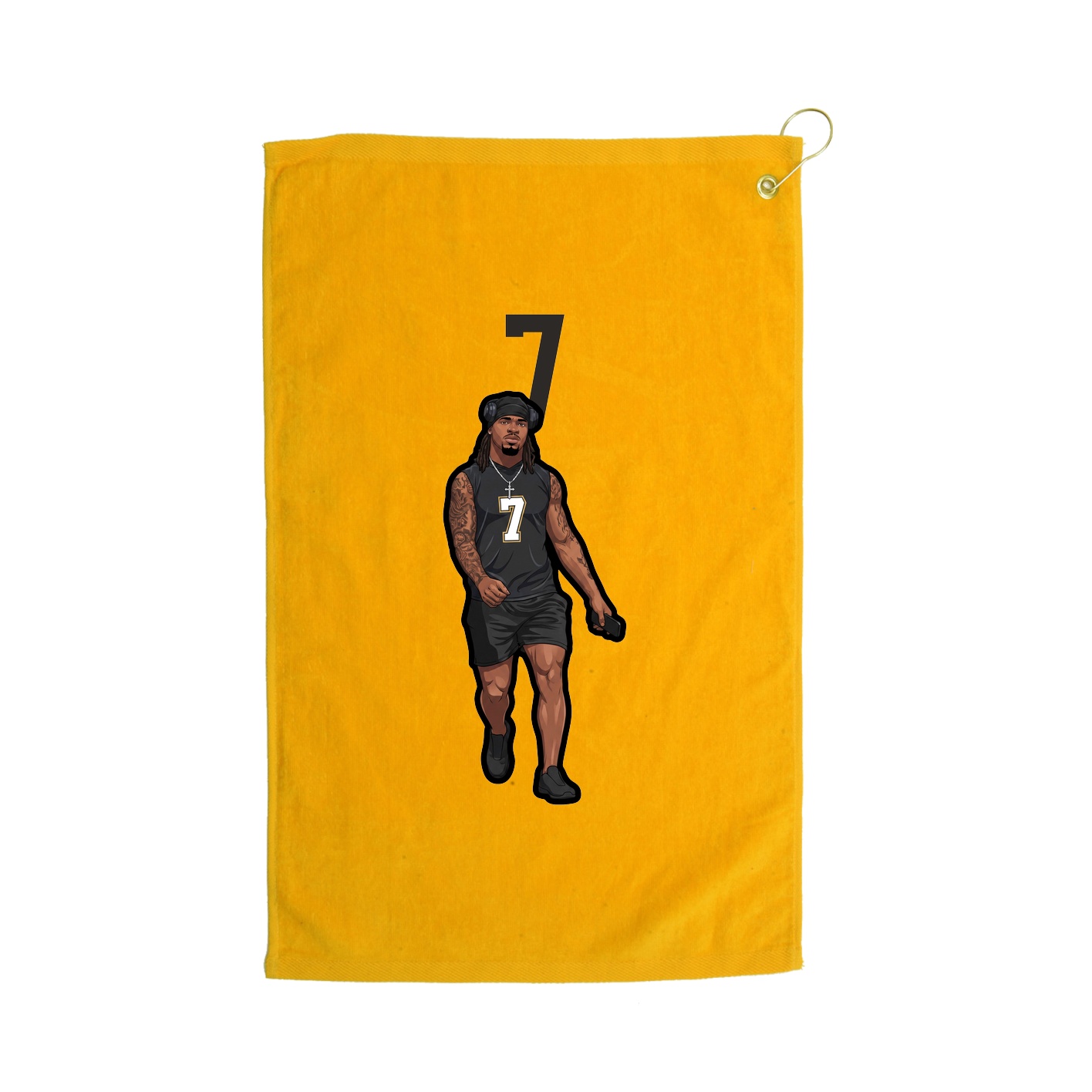 Golf Towel — Number Top in Gold