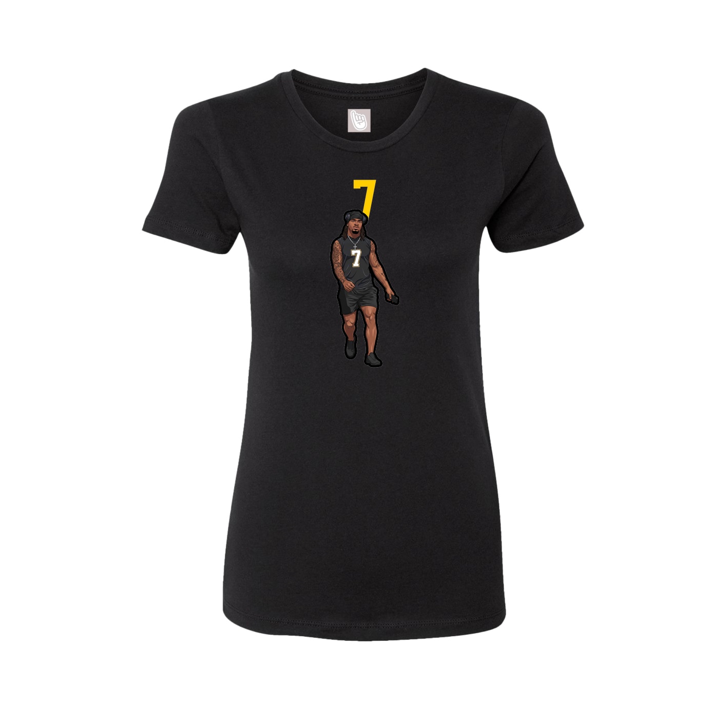 Fitted Women's Tee — Number Top in Black