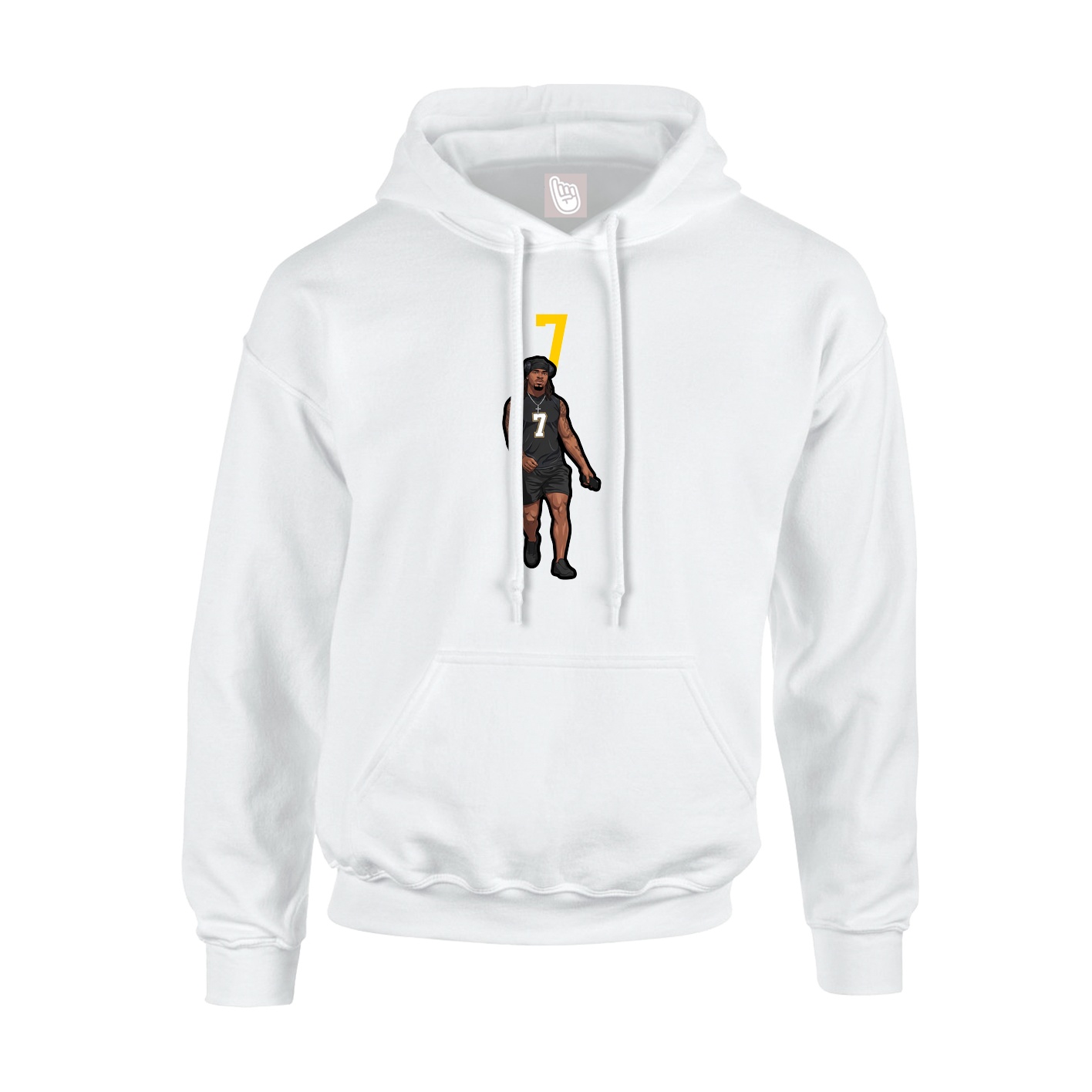 Youth Hoodie — Number Top in White