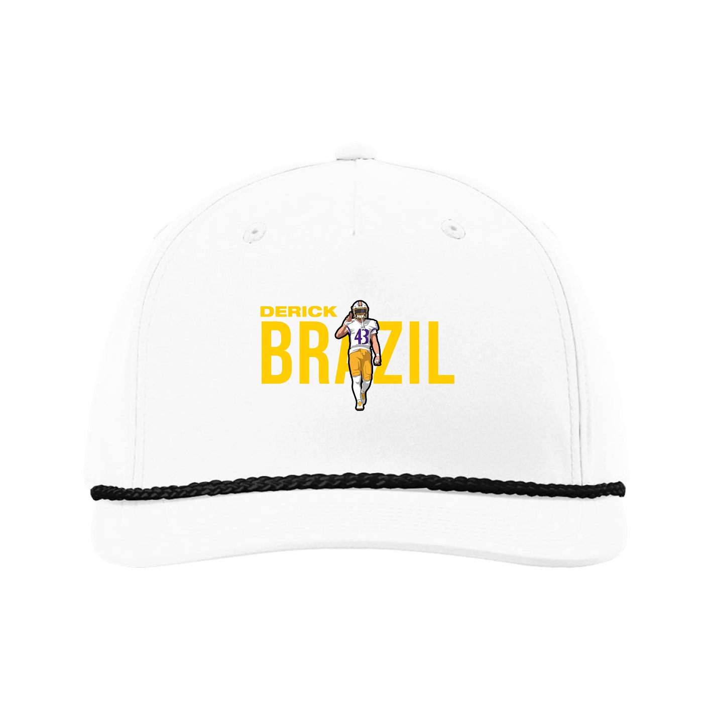 Five-Panel Classic Rope Cap — Player Name in White