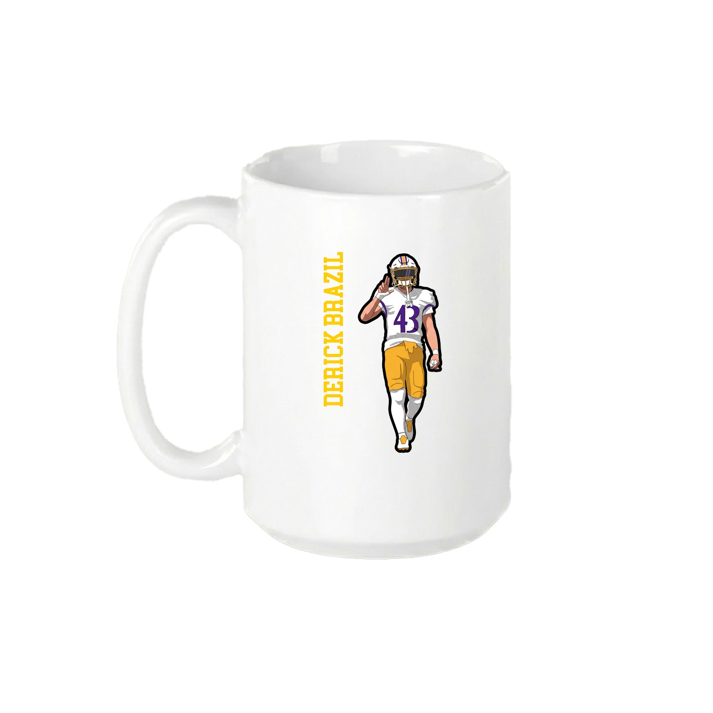15oz Coffee Mug — Name Vertical in White