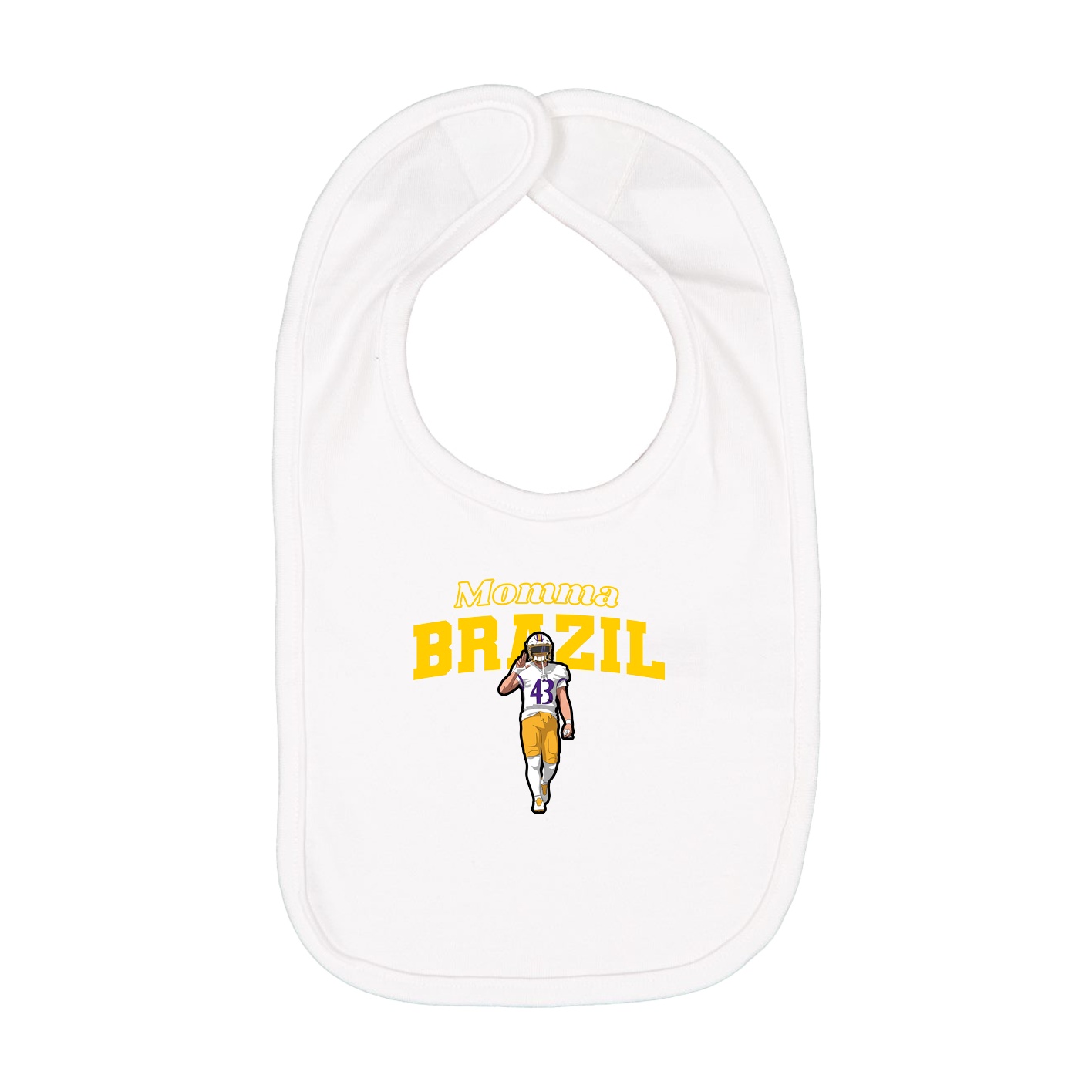 Infant Bib — Mothers Day Block in White