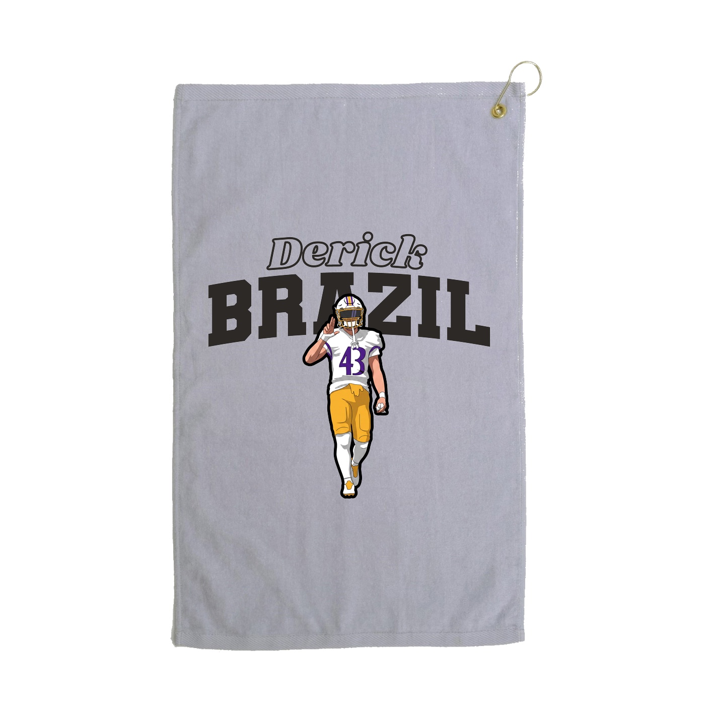 Golf Towel — Name Arch in Grey