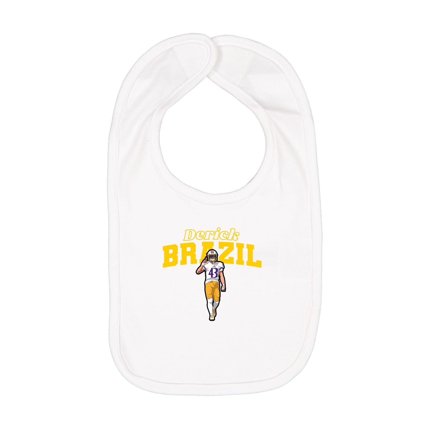 Infant Bib — Name Arch in White