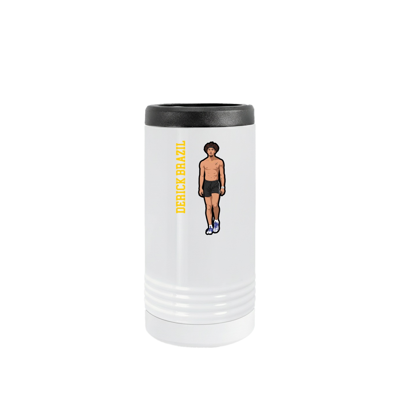 Slim Beverage Holder — Name Vertical in White