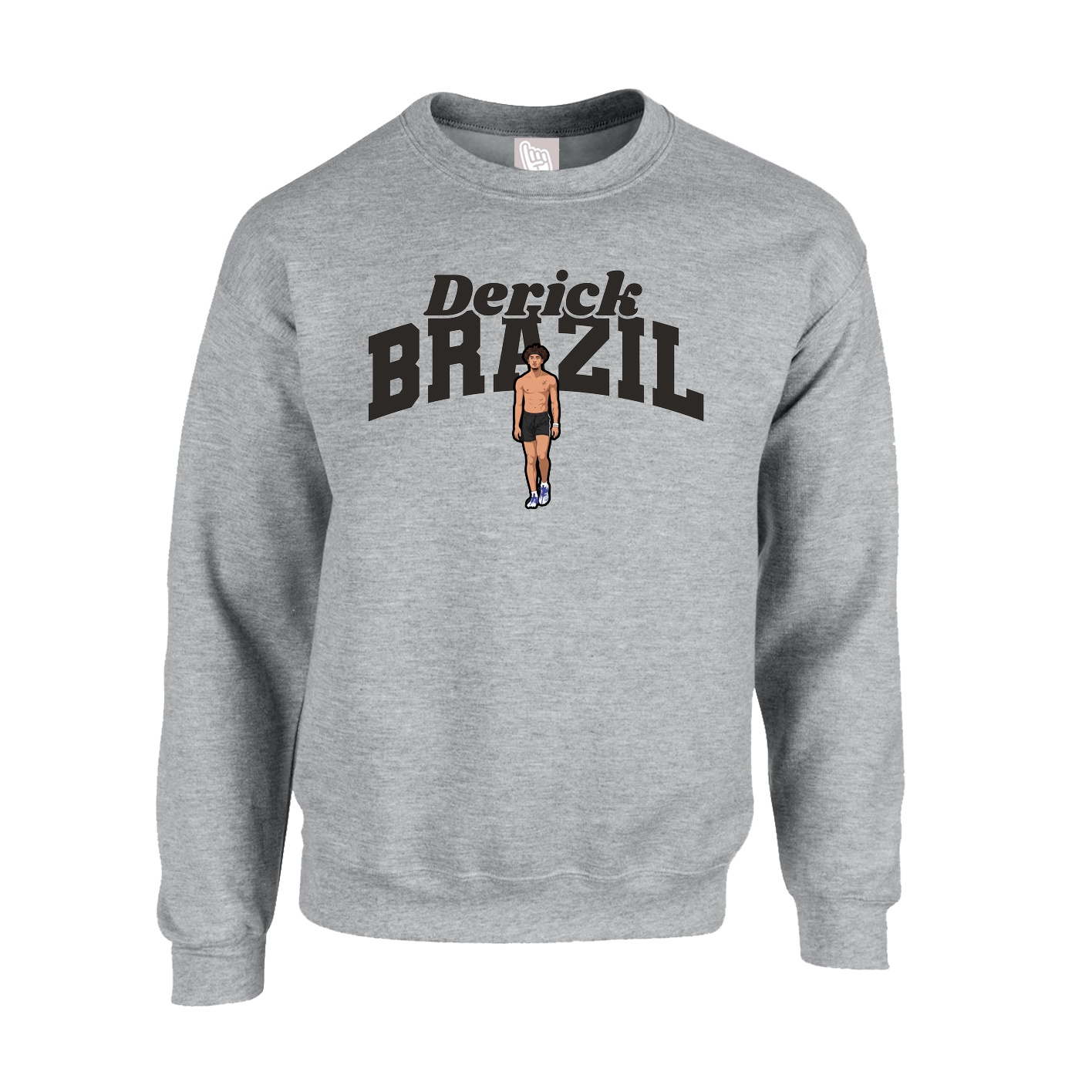 Fleece Crew — Signature Arch in Grey