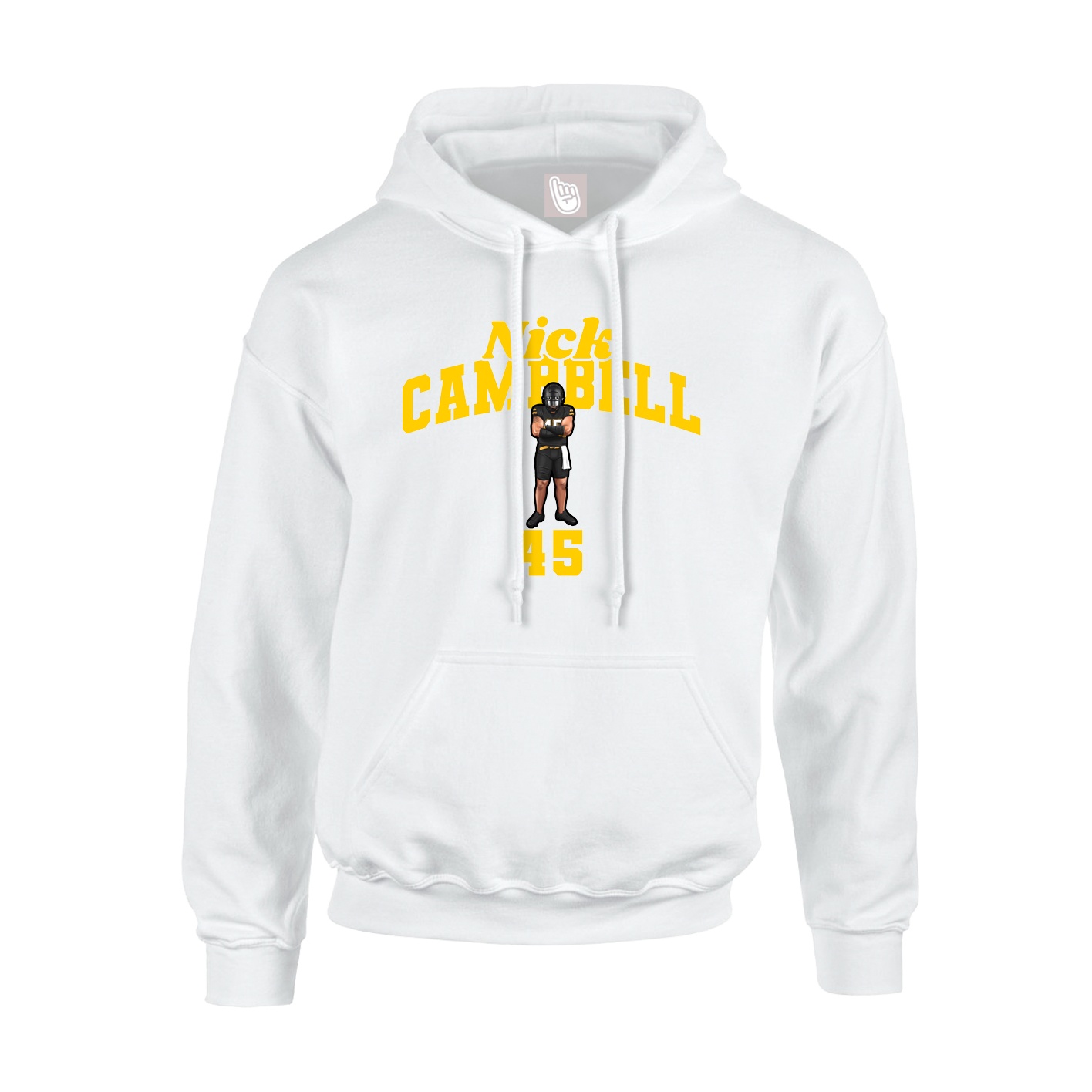 Hoodie — Signature Arch in White